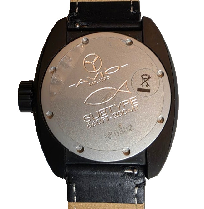 Avio MILANO Subtype Italian Dive Watch Wristwatch AVI SUB BK 200 Meter WR Nice!