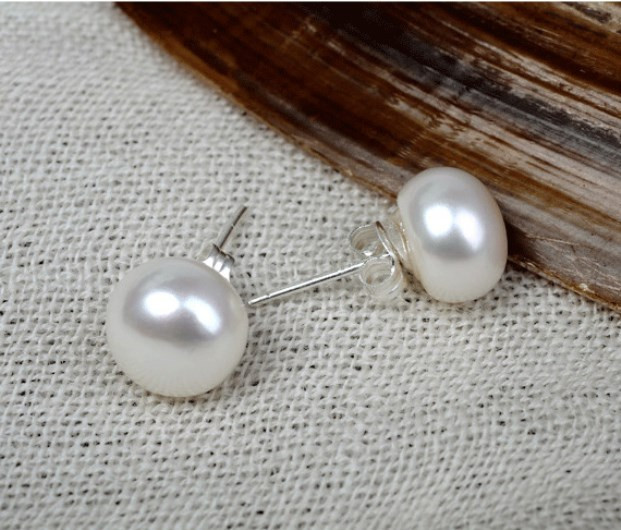 5-6 mm Sterling Silver Freshwater Black White Pink Pearl Stud Earrings Box PE