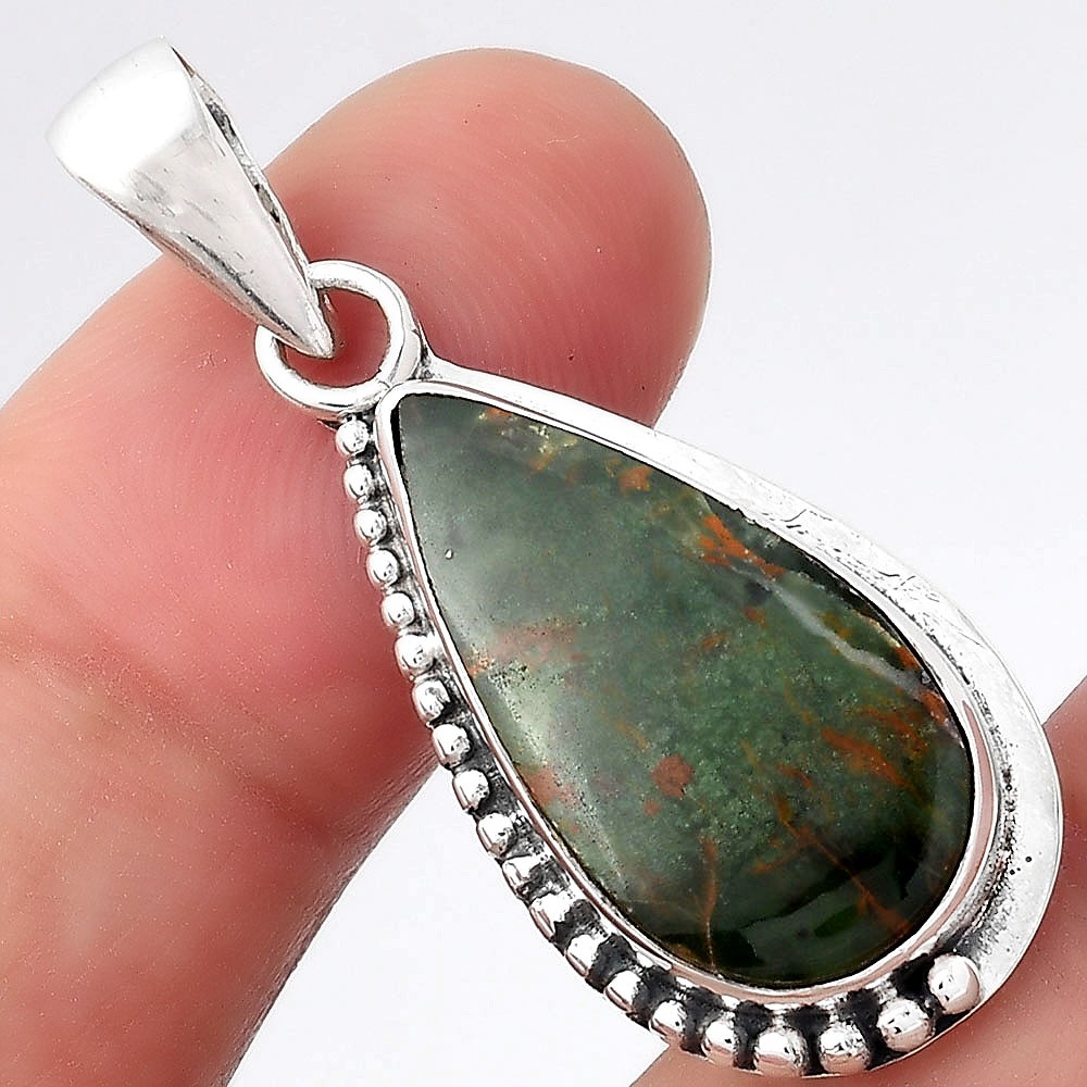 Natural Chrome Chalcedony 925 Sterling Silver Pendant Jewelry P-1326