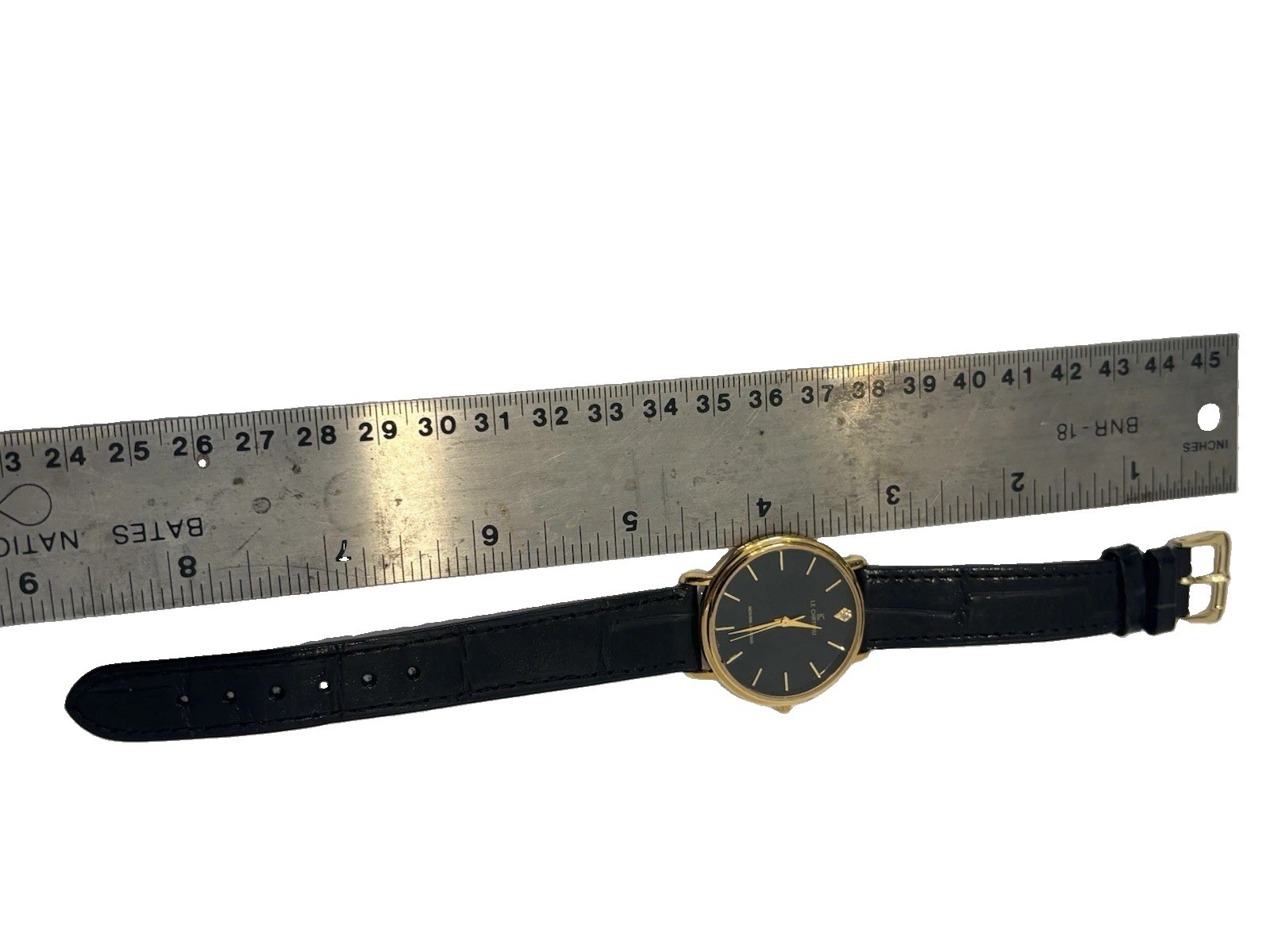 Vintage C. 1990s-2000s Le Chateau Men’s Diamond Accented 18K Gold Plated Watch