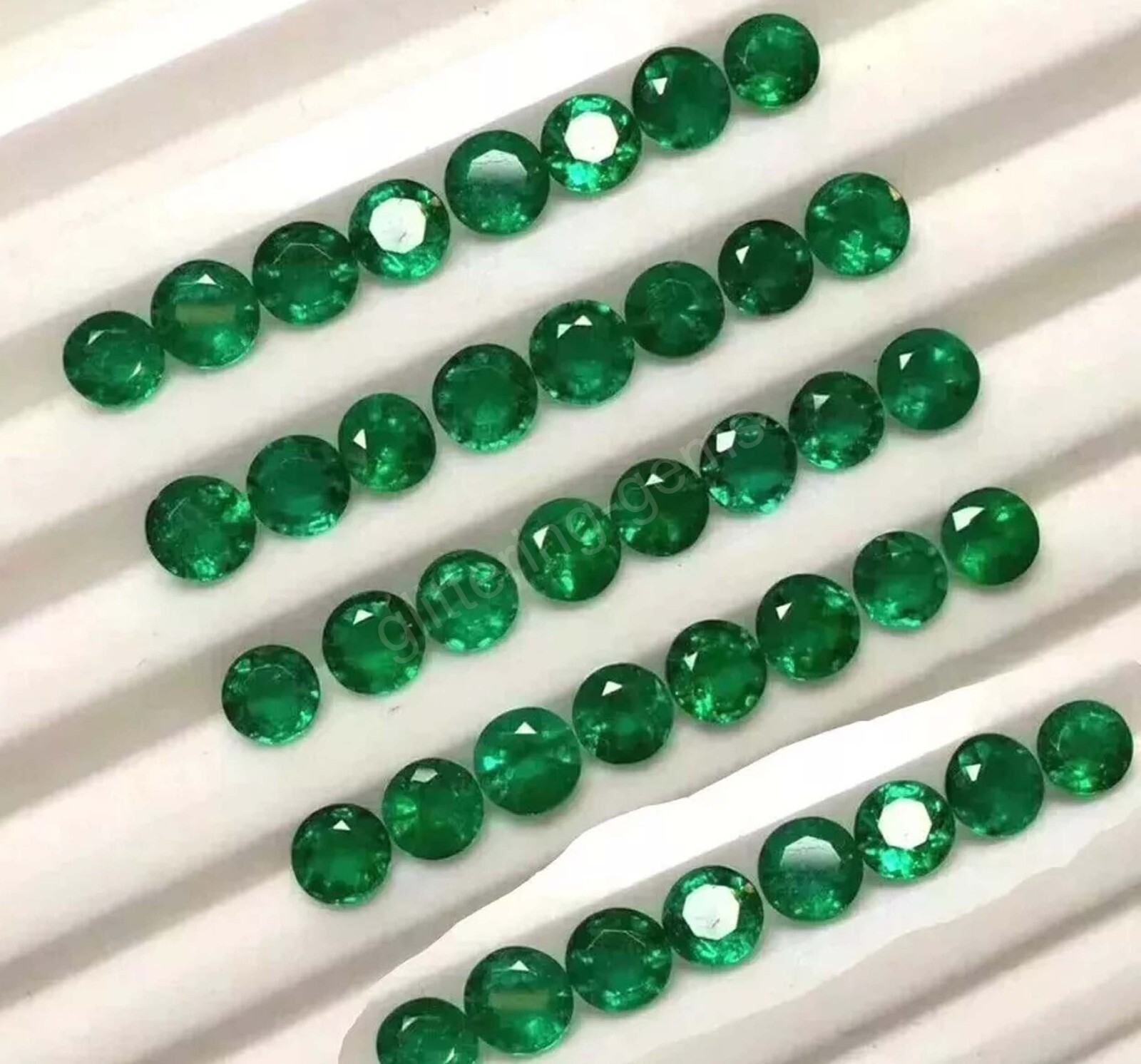 Colombian Green Emerald Round 7 mm Natural Loose IGL Gemstones Lot 15 Pcs 5MSF