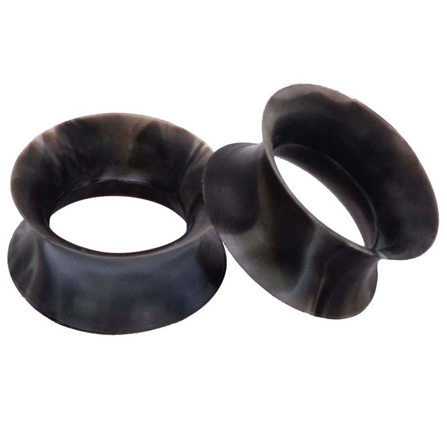 PAIR-ULTRA-THIN-TUNNELS-SOFT-SILICONE-EAR-GAUGES-PLUGS-DOUBLE-FLARED-EARLETS