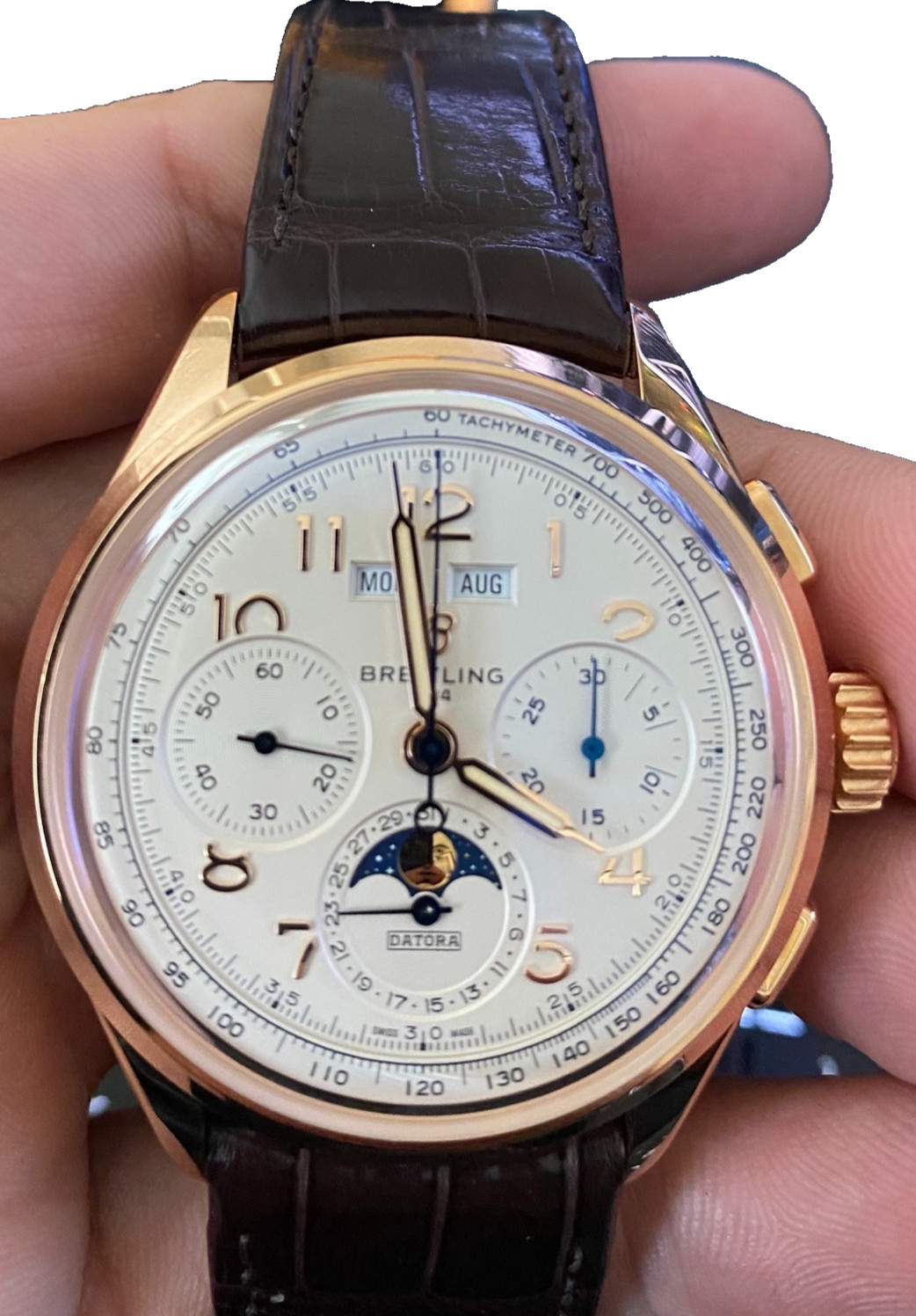 Breitling Premier B25 Datora 42 – 18k Rose Gold | One Owner, Worn 12 Times