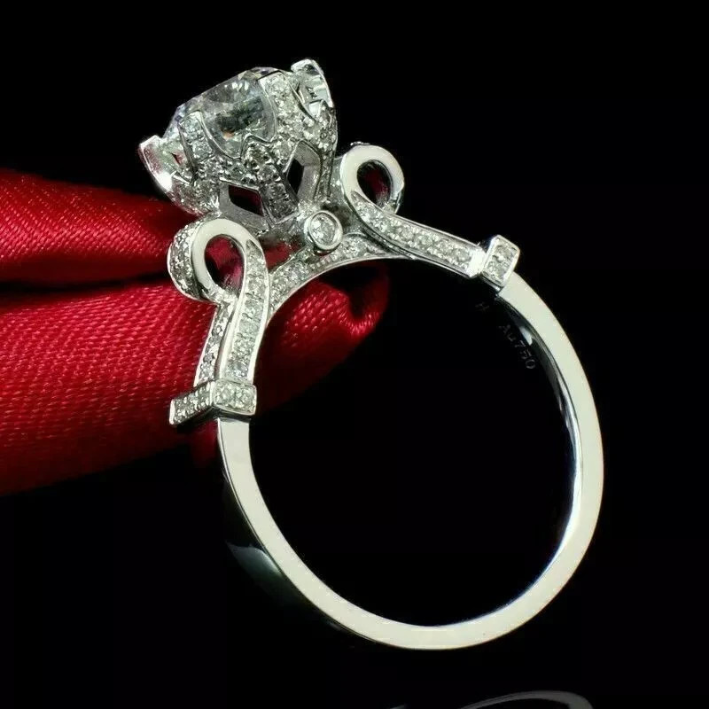 2CT Lab Created Diamond 14K White Gold Finish Women Wedding Ring