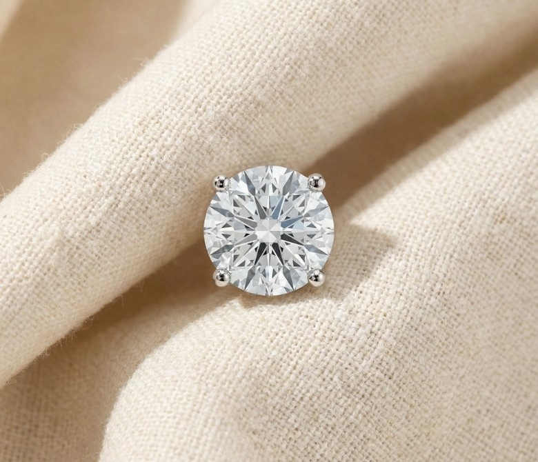 1/2 – 2 Ct Single Diamond Studs in 14k Gold Earring Lab Grown