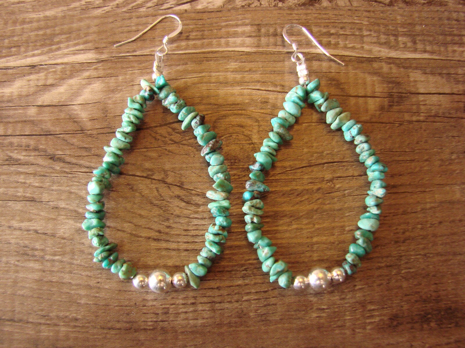 Navajo Indian Sterling Silver & Turquoise Nugget Dangle Earrings – Doreen Jake