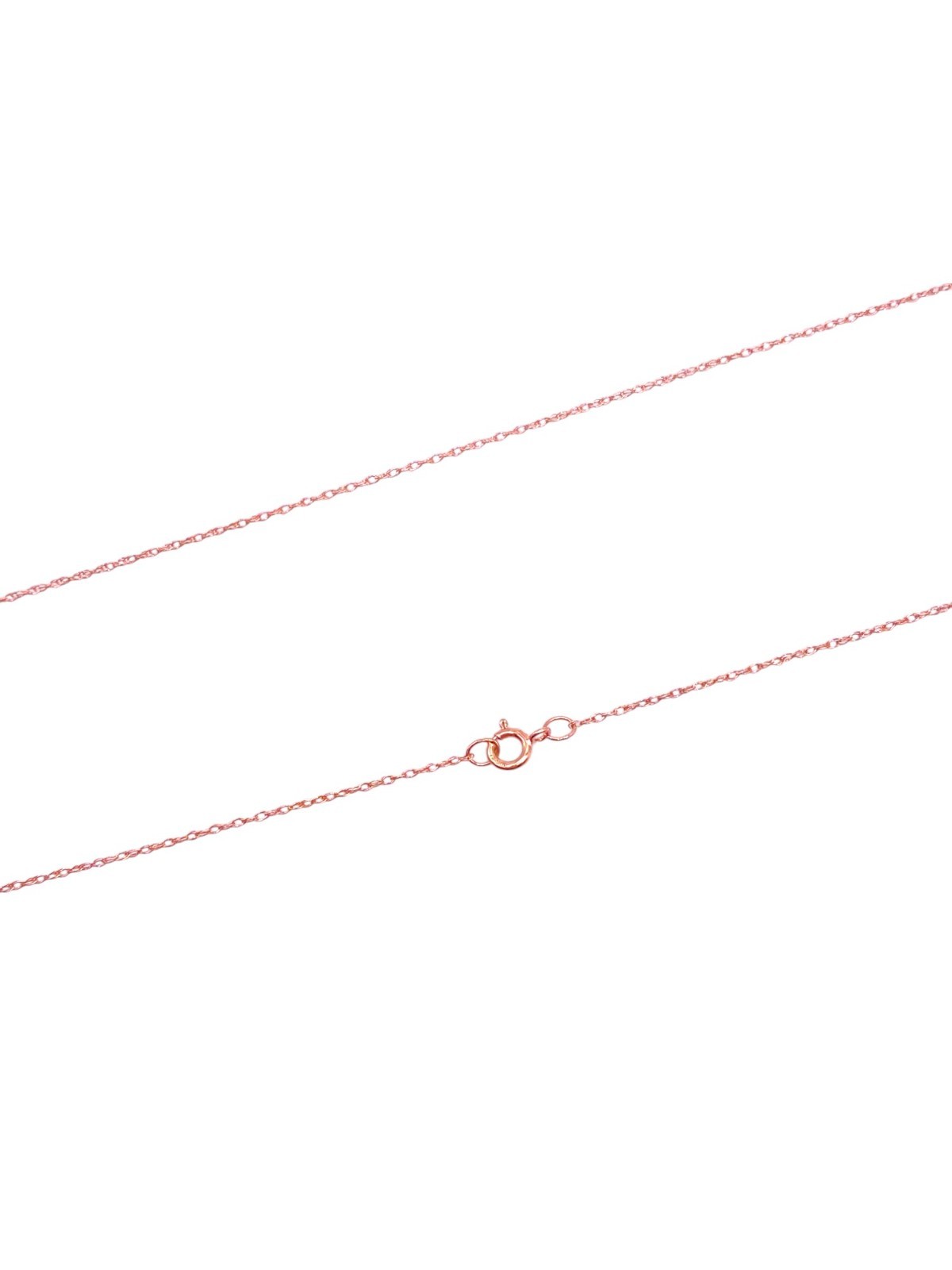 14K Solid Rose Gold .85mm Loose Rope Chain With Spring Ring Lock -18 inches
