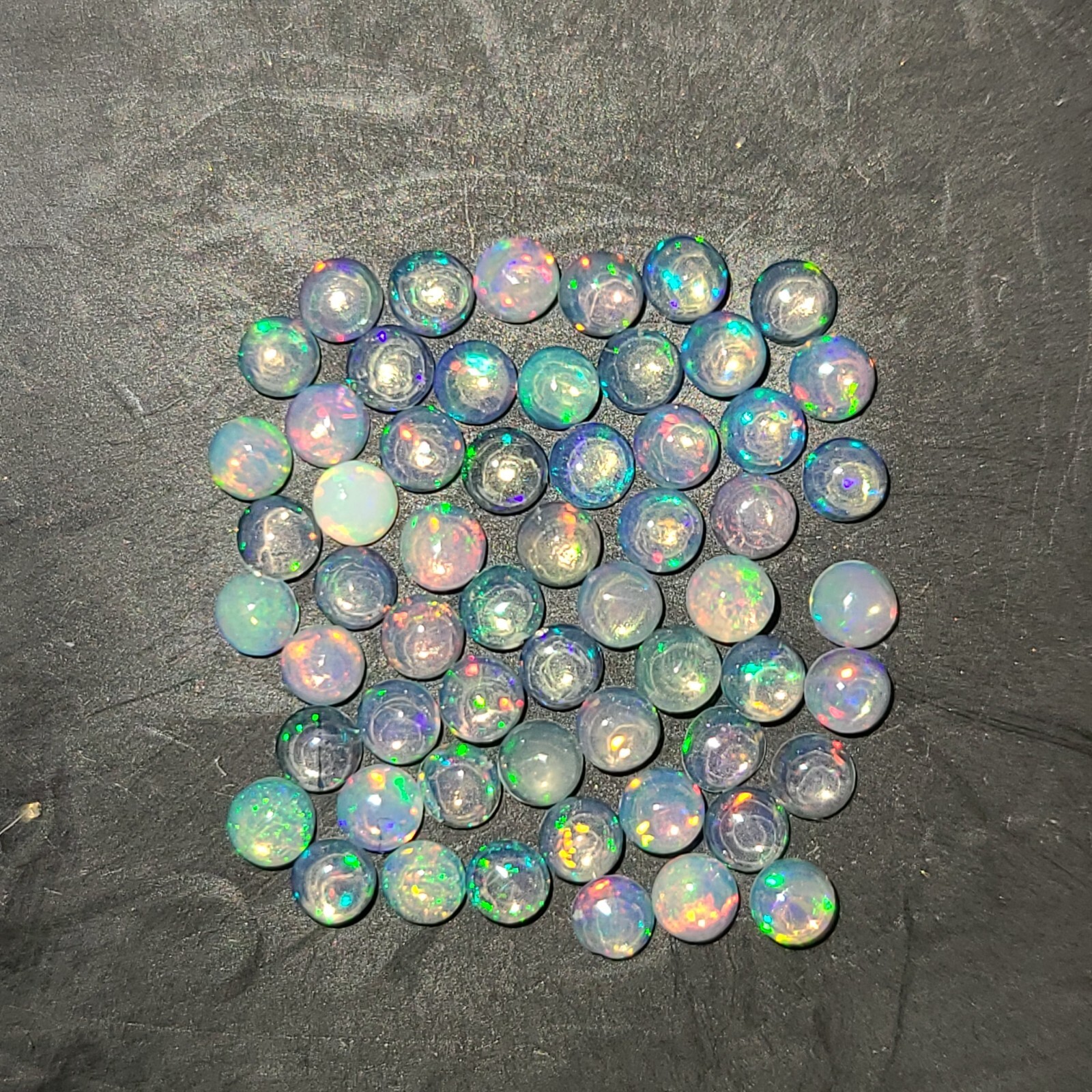 Natural Ethiopian Opal 2mm Flat Back Round Cabochon Loose Gemstone(s)