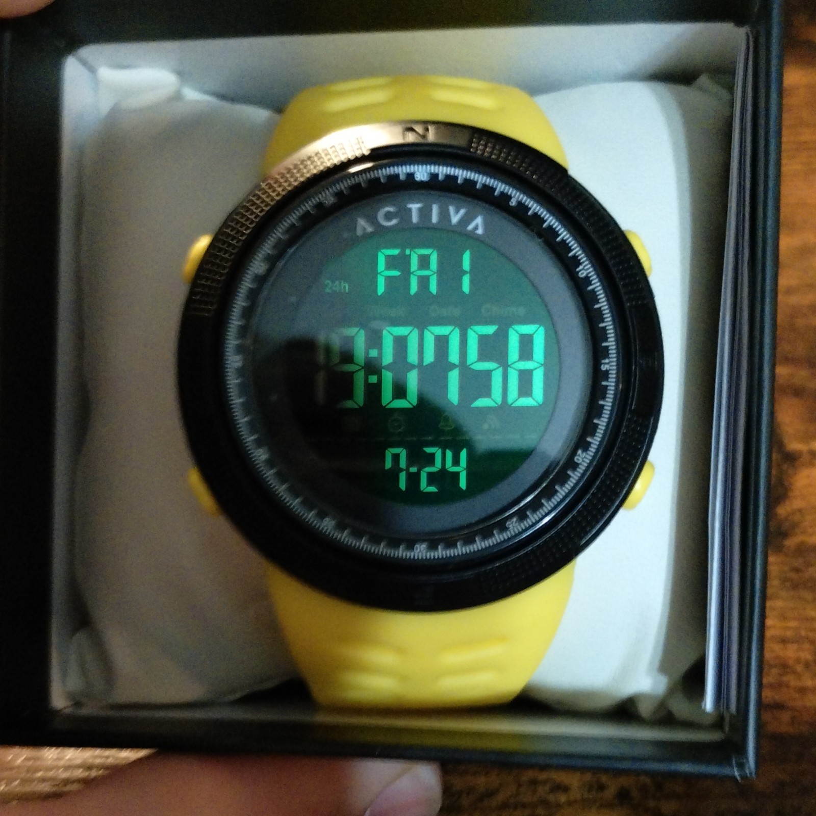 Activa Summit Invicta Sport Digital Quartz Yellow Rubber Strap 50mm Watch w/ Box