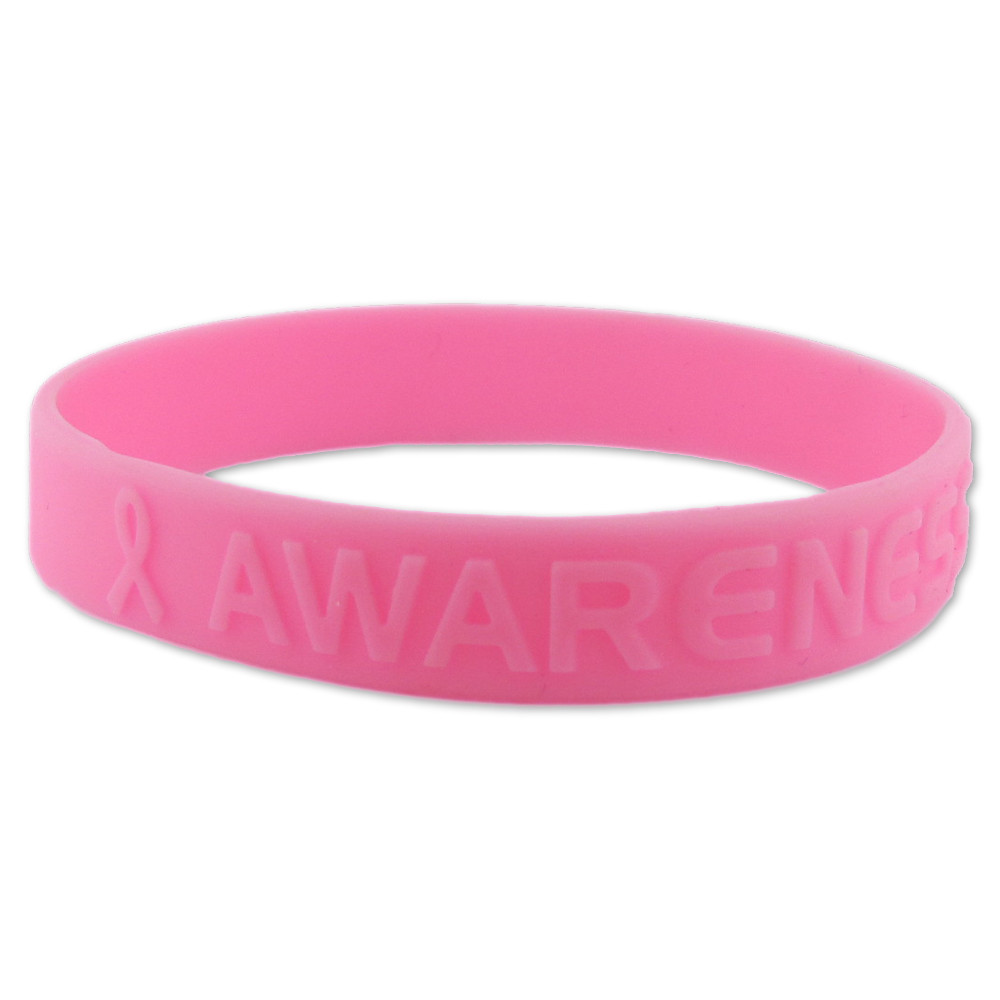 PinMart’s Pink Breast Cancer Awareness Rubber Silicone Wristband Bracelet