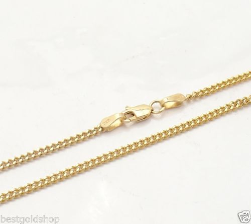2mm Solid Miami Cuban Curb Link Chain Necklace Real 10K Yellow Gold 16″ thru 24″