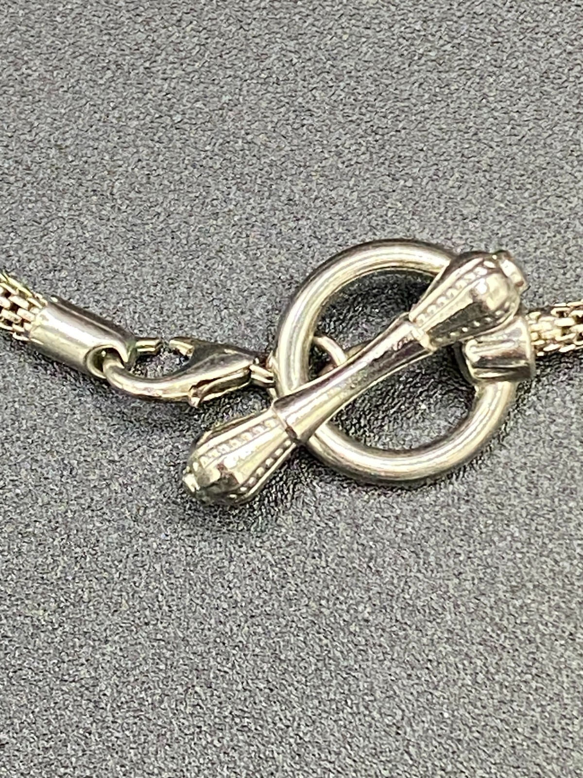Silver Tone Mesh Starter Charm Toggle Bracelet