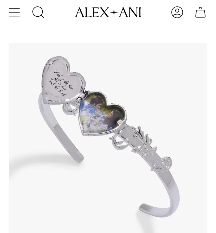 Authentic New Alex + Ani The Twilight Saga Bella & Edward Locket Cuff Bracelet
