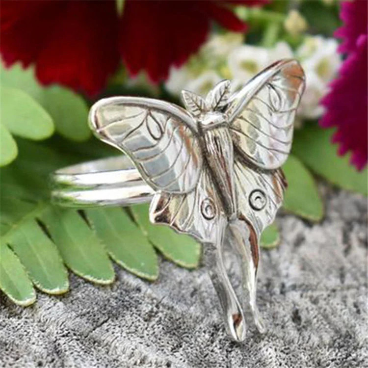 Womens Butterfly Ring Geometric Alloy Design Plated Finish Fashion Rings Gift