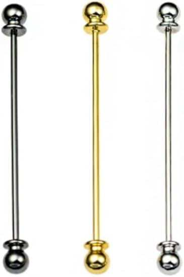 3PCS Men’s Brass Ball Collar Tie Pins, Classic Shirt Collar Bar Tie Clips, for L