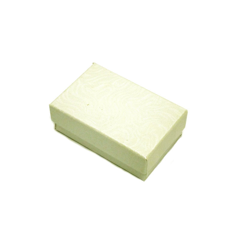 LOT OF 25 50 100 WHITE SWIRL COTTON FILLED JEWELRY BOXES 2 1/2″ X 1 1/2″ X 1″