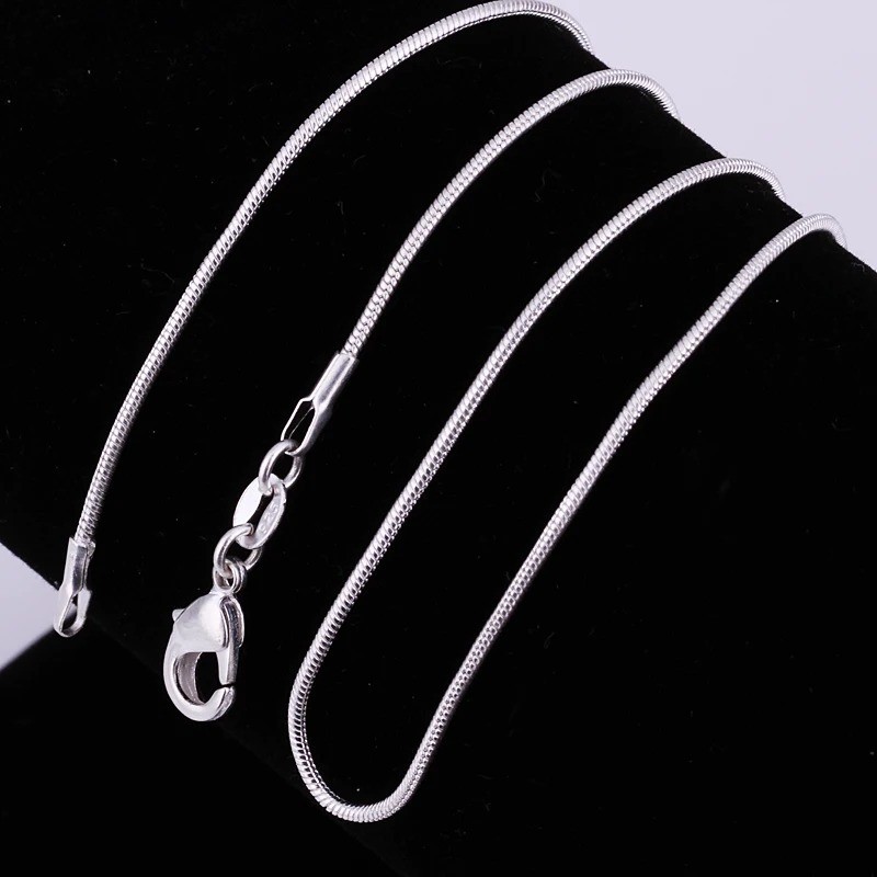 10PCS wholesale 925 sterling solid silver 1MM 16-30inch snake chain necklace USA