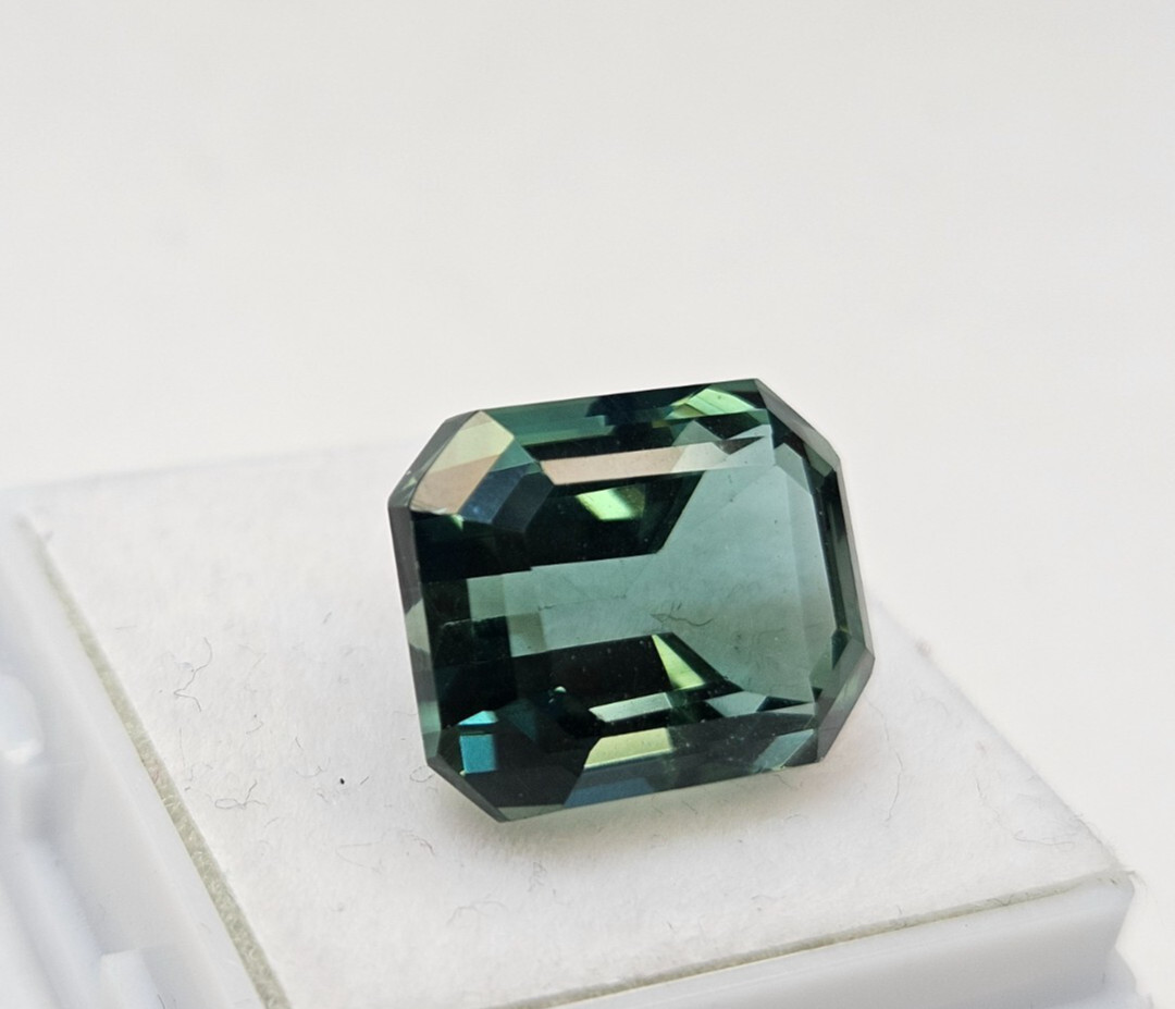 Teal Blue Tourmaline Emerald Cut 10+ Ct Natural Gemstone For Making Jewellery