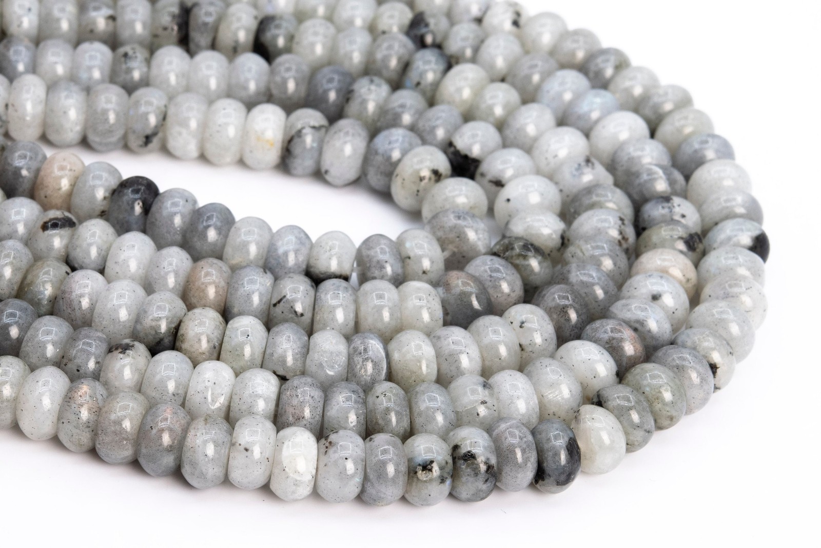 White Labradorite Beads AAA Genuine Natural Gemstone 8x5MM Rondelle Loose Beads