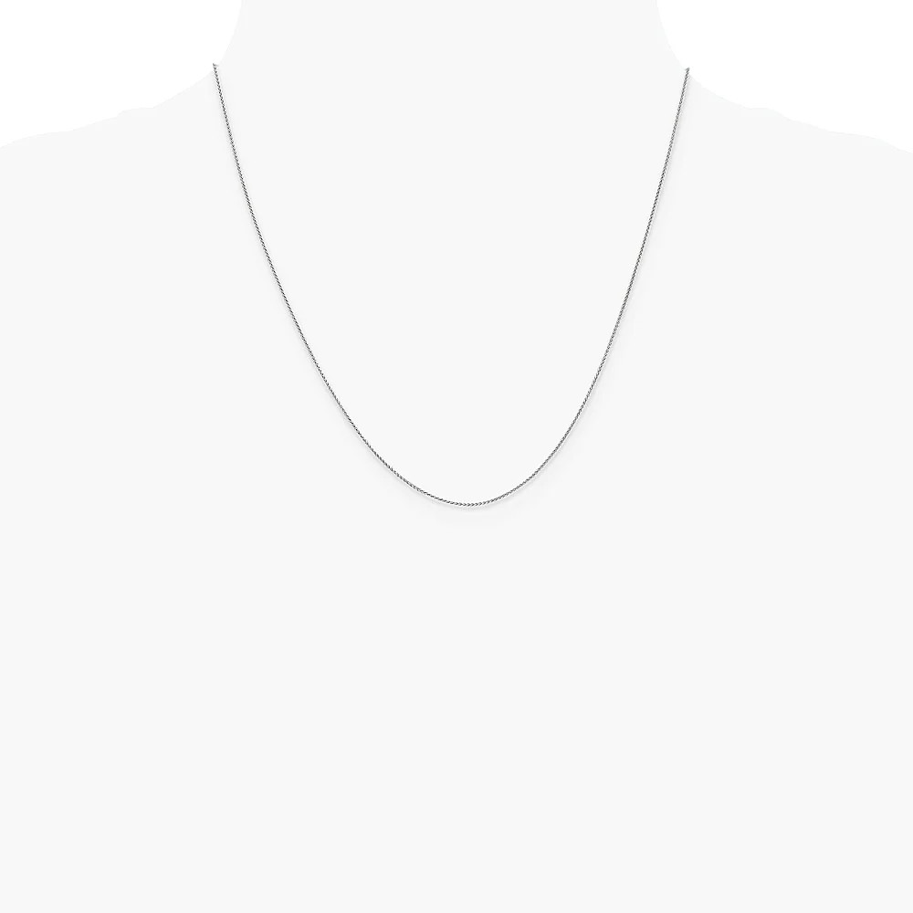 10K White Gold .85mm Spiga Chain Necklace 16″-24″