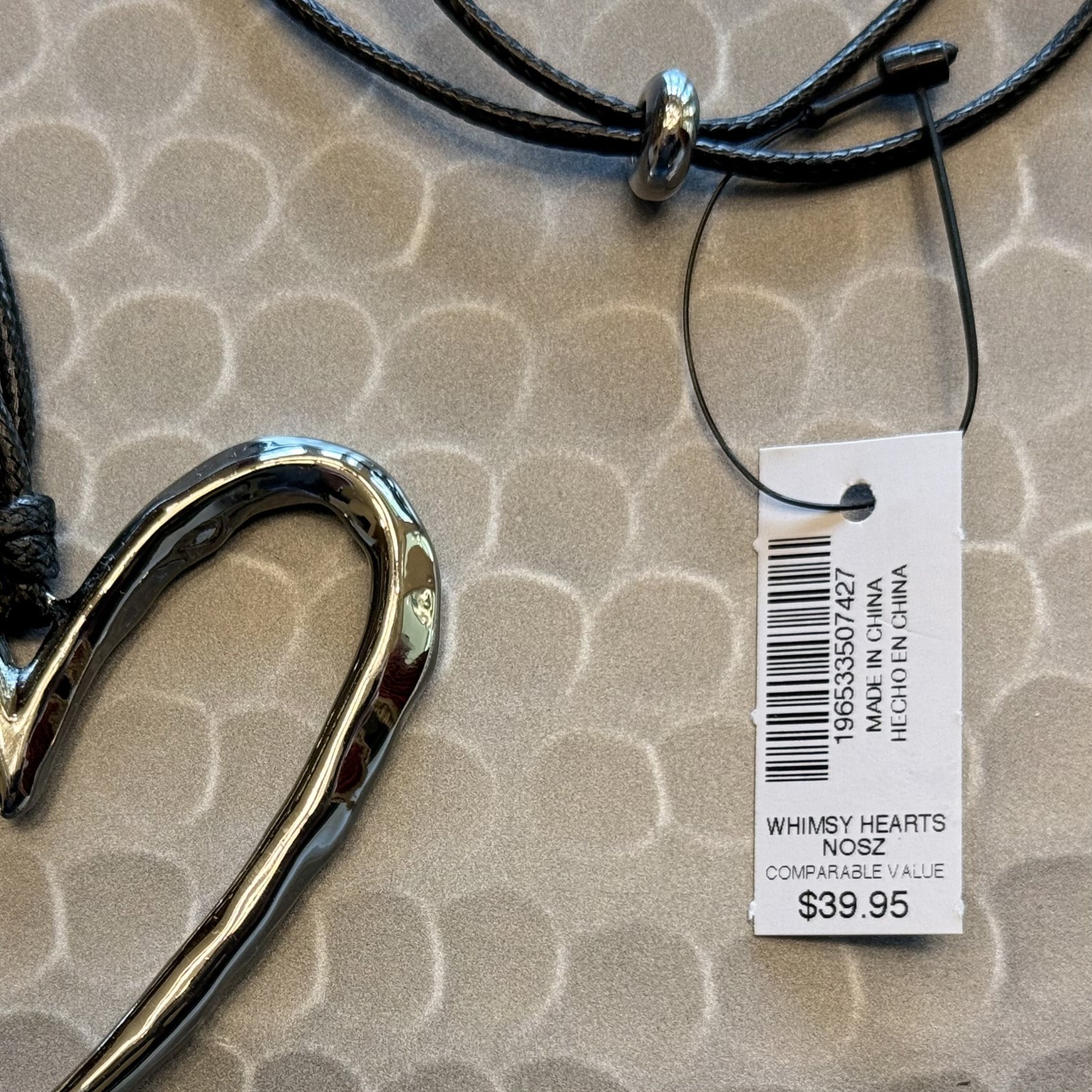 Chico’s Double Open Heart Pendant Silver & Rose Gold Tone Necklace, NWT