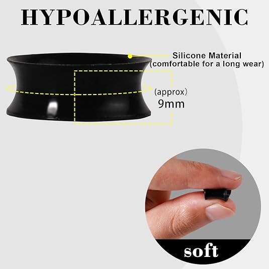 1 pair Thin Flexible Silicone Ear Gauges Tunnels Plugs Ear Skin Earskin Earlets