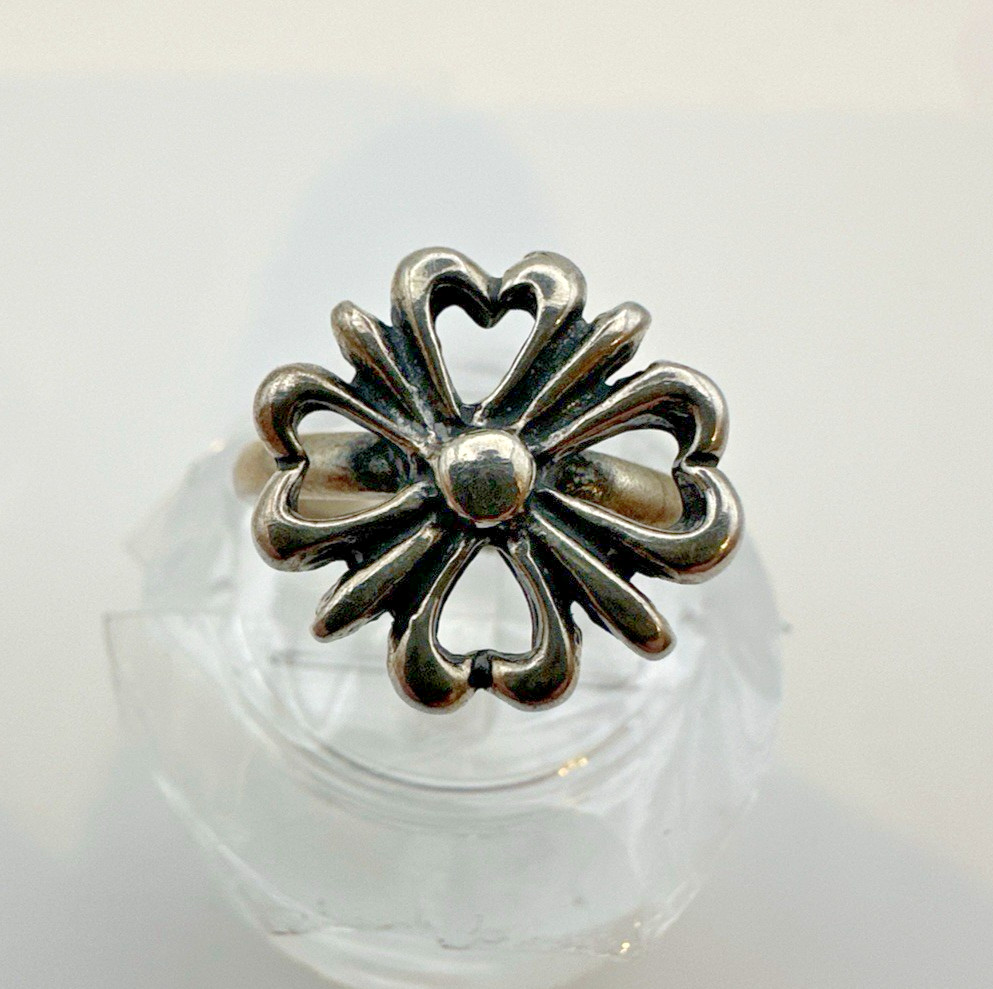 Vintage Mexico .925 Sterling Silver Heart, Clover, Ring Size 8
