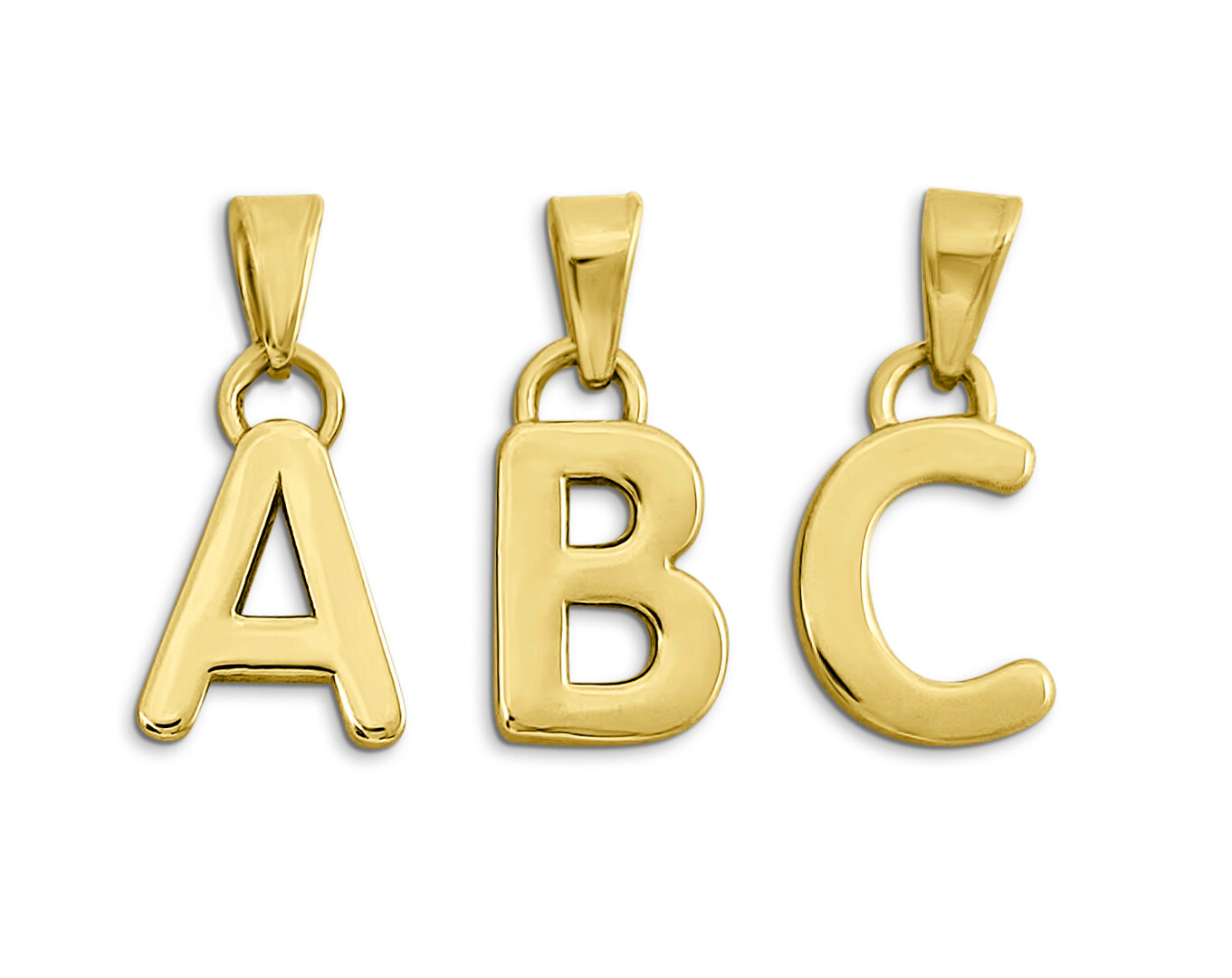Real 18K Yellow Gold Letter Pendant for Women – Personalized Gold Initial Charm
