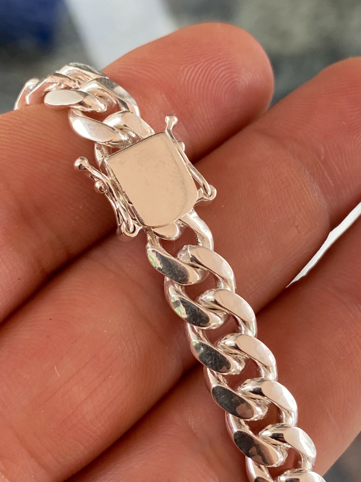 Real Solid 925 Sterling Silver Miami Cuban Chain Or Bracelet 5-14mm Box Clasp