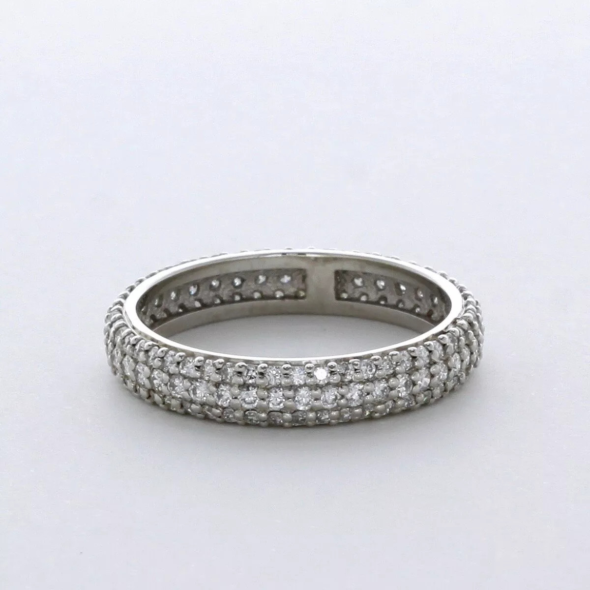 Eternity Wedding Ring Classic Solid 14K Gold 1.35 CT Round Natural Diamond F VS2
