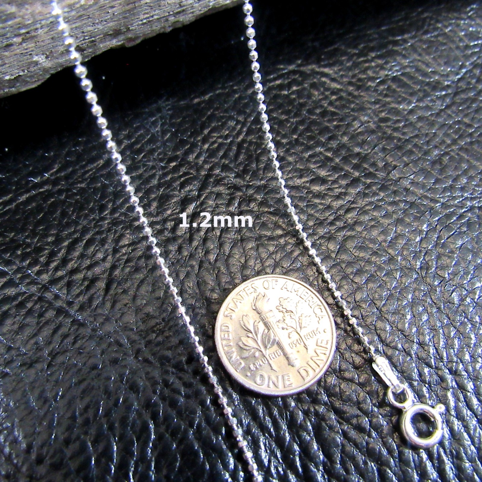 Solid 925 Sterling Silver Womens Italian Diamond Cut Ball Bead Chain Necklace