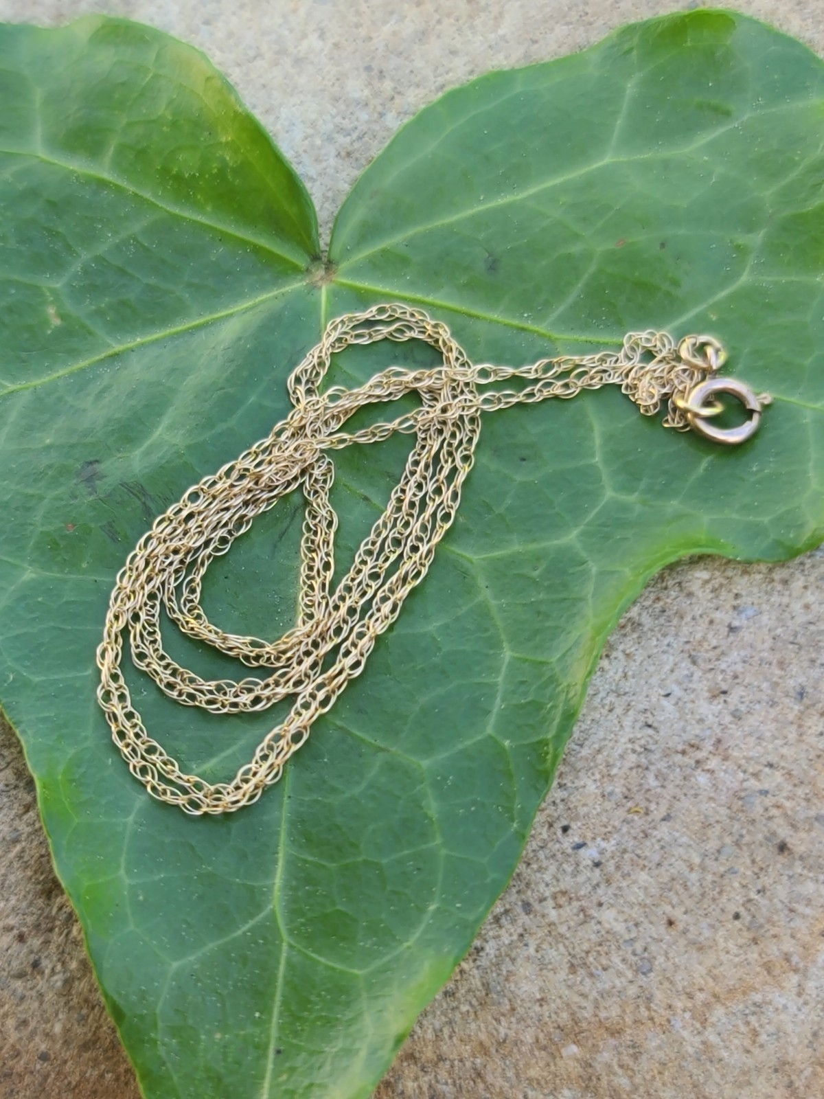 10k Solid Yellow Gold Dainty Cable Chain Necklace 18″ Length x 1mm Width