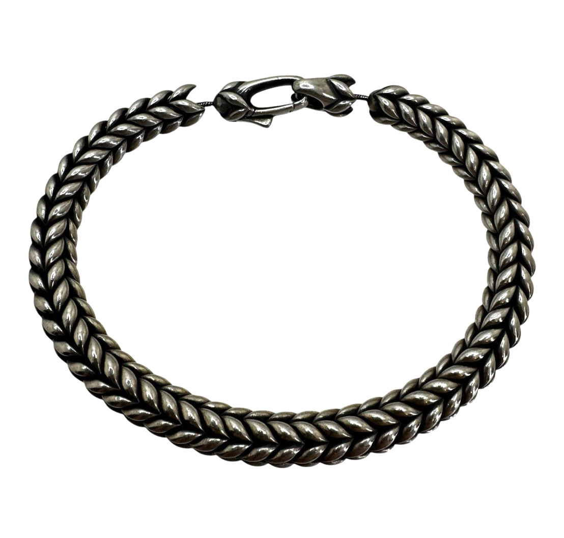David Yurman Sterling Silver Chevron Bead Bracelet 8.25 Inch