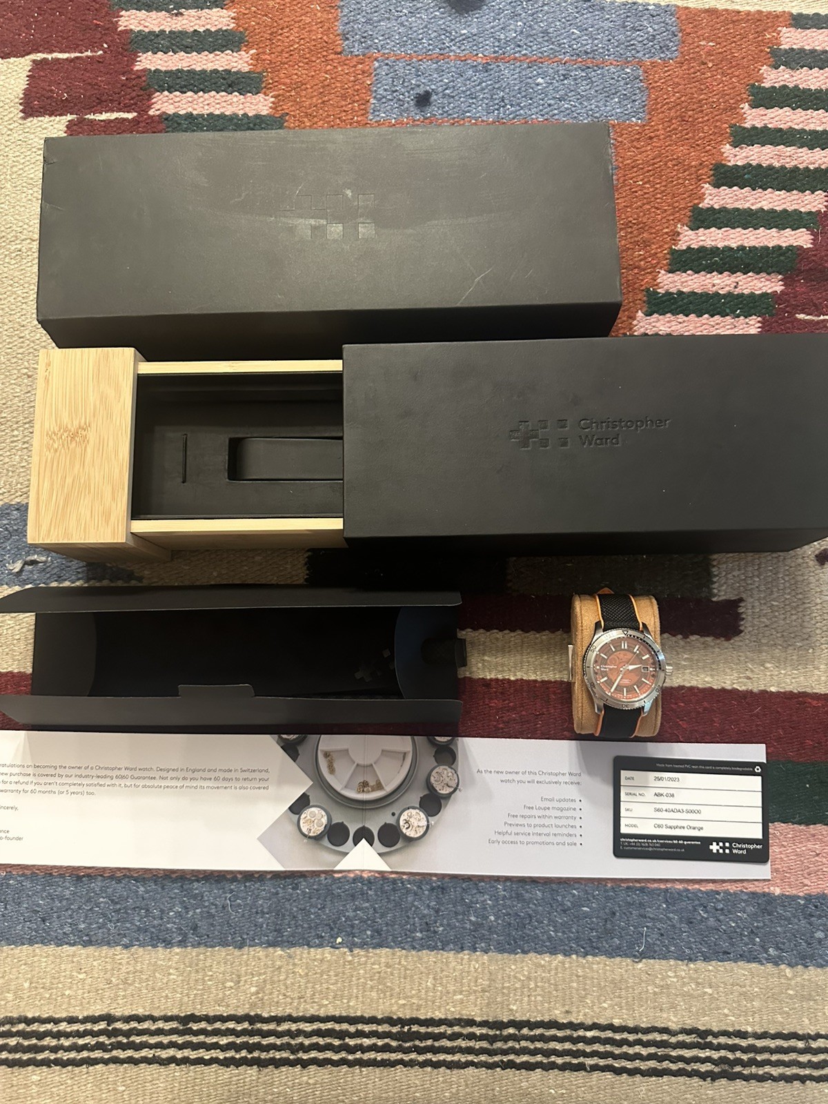 Christopher Ward C60 Trident Mk3 Pro 600 40mm Orange Sapphire (01/2023)