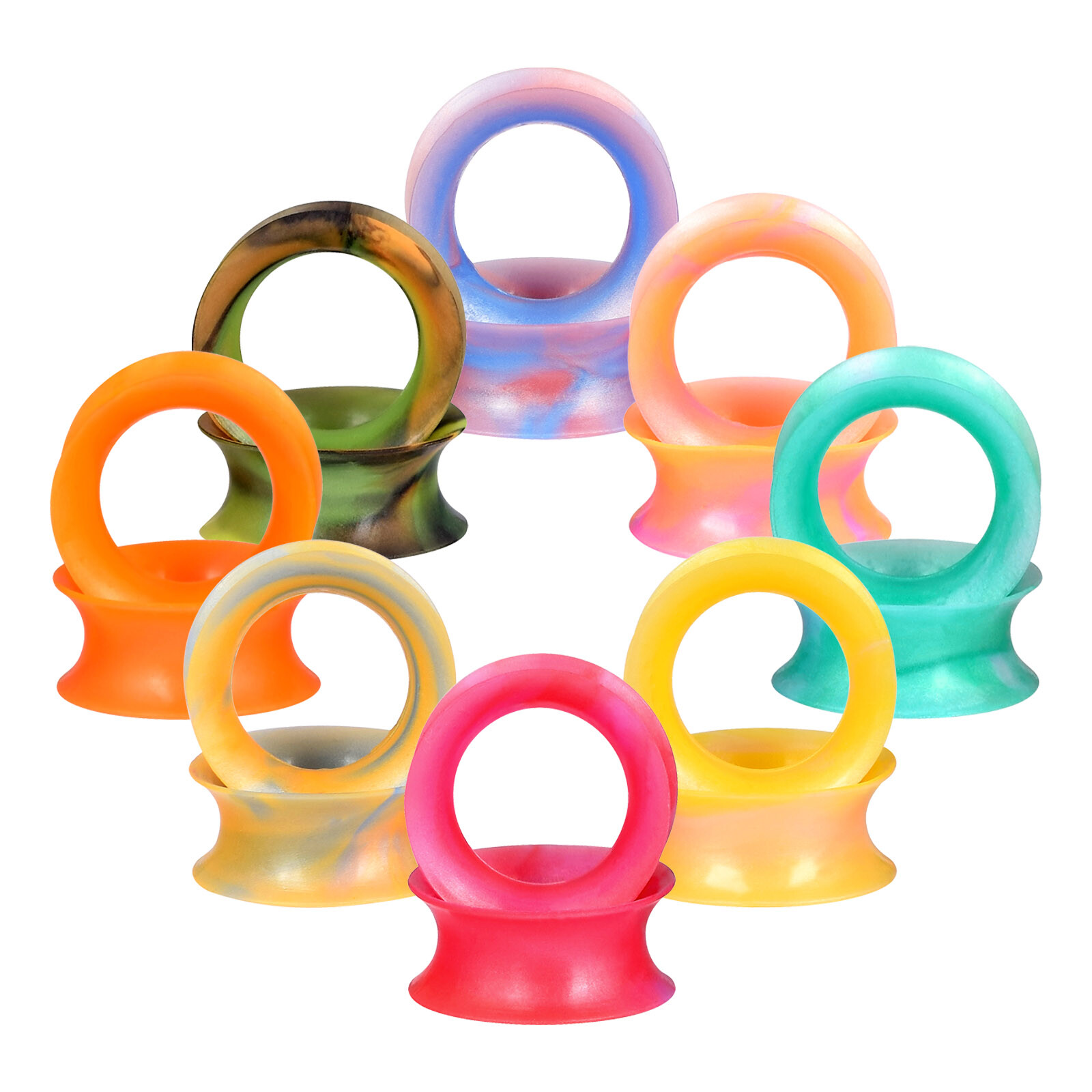 100Pcs Soft Silicone Ear Gauges Tunnels Plugs Expander Ear Piercing Wholesale