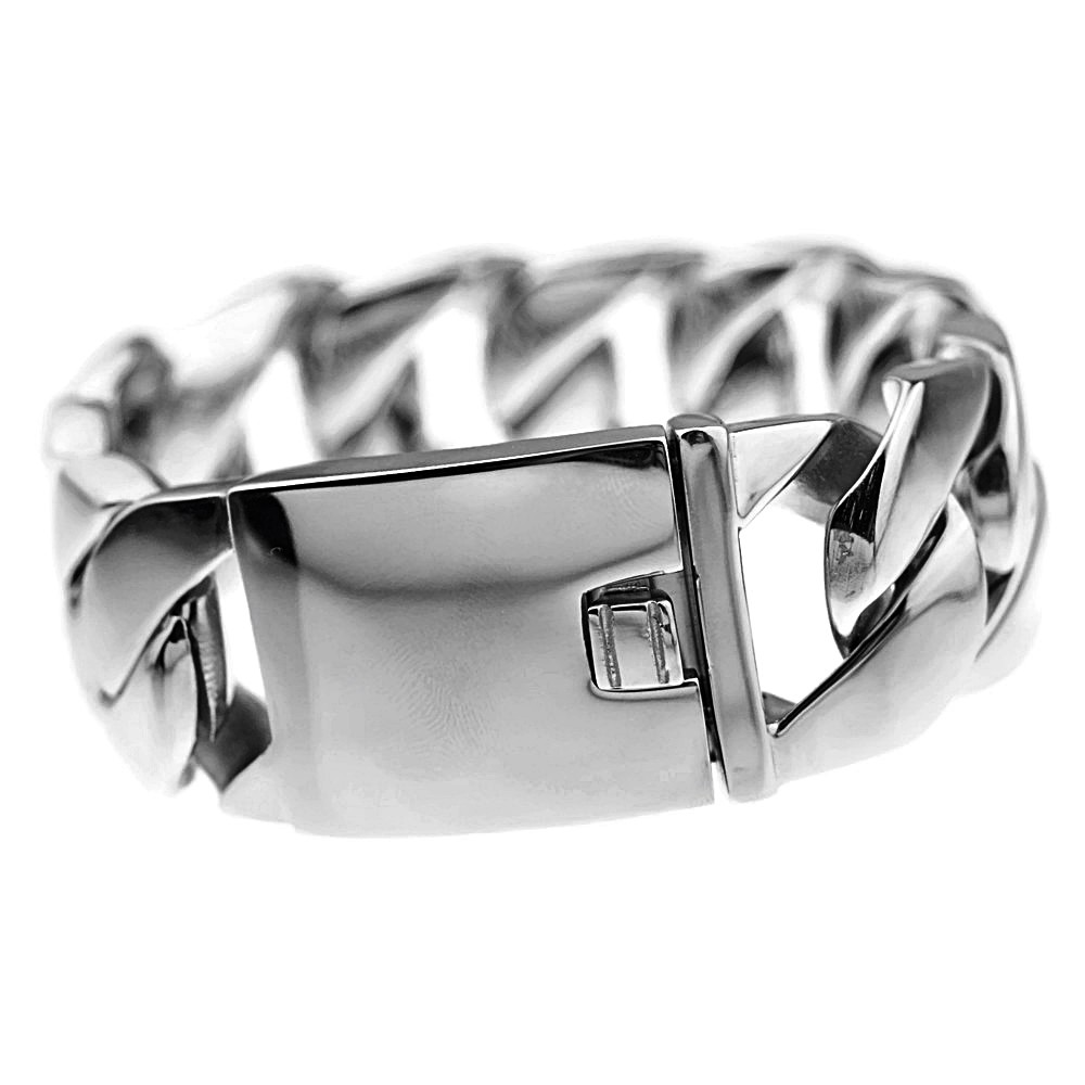 Mens Big Bracelet Cuban Link Heavy Solid 316L Stainless Steel 25MM Thick 8.5″