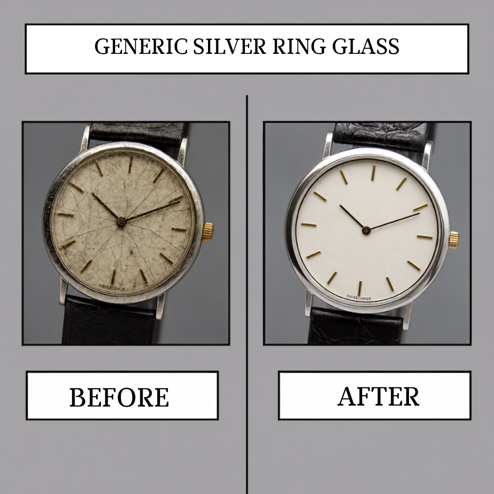 Crystal Generic Dome Acrylic Watch Plexi Glass with Tension Ring (Armoured) 2PCS
