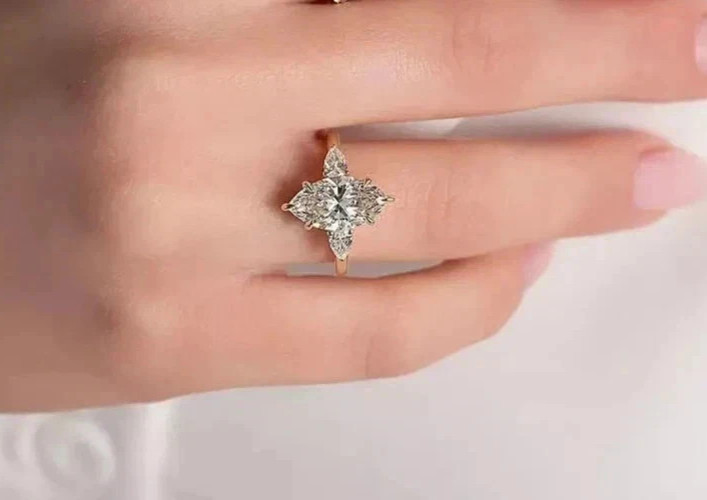 2.0 Ct Marquise Cut Lab Created Diamond Wedding Ring 14K Yellow Gold Plated
