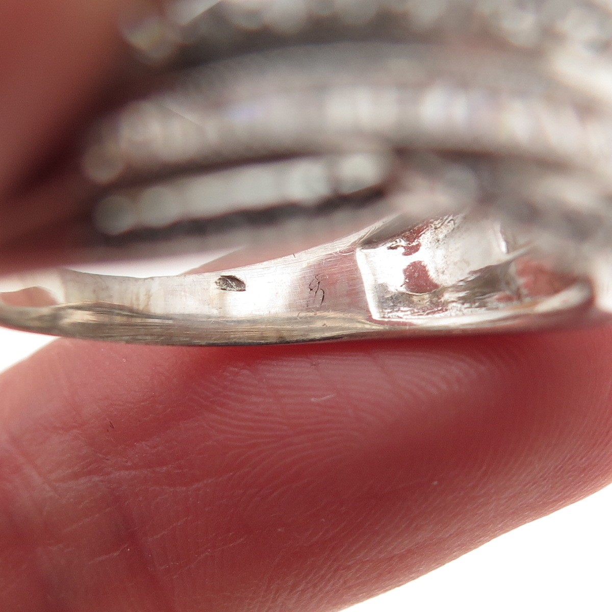 925 Sterling Silver Round & Tapered Baguette-Cut C Z Ring Size 8.75