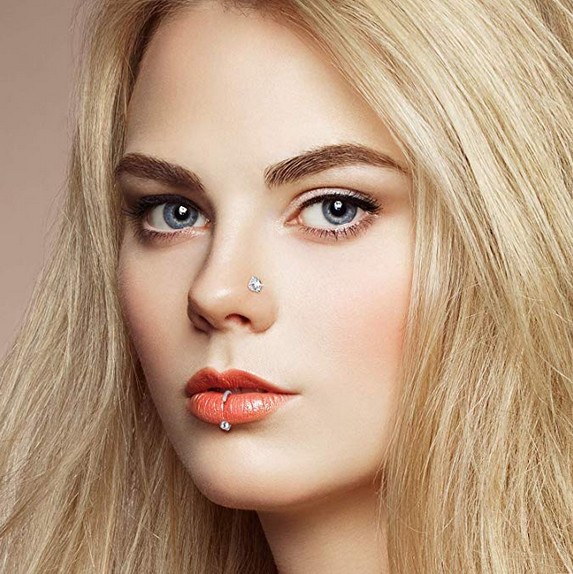 32PCS Nose Hoop Rings Bone Studs Pin 20G Surgical Steel Piercing Jewelry Set USA