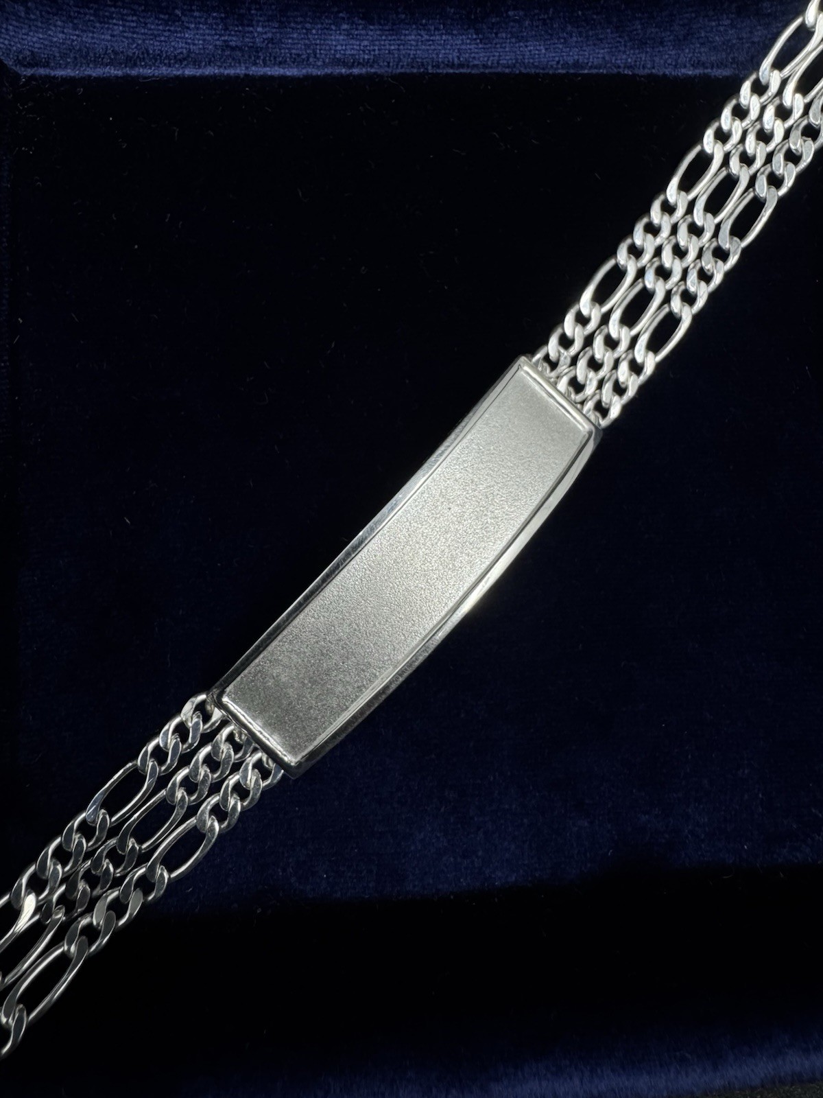 16mm Solid 925 Silver Figaro Link ID Bracelet 8inch 925 Esclava FREE ENGRAVING