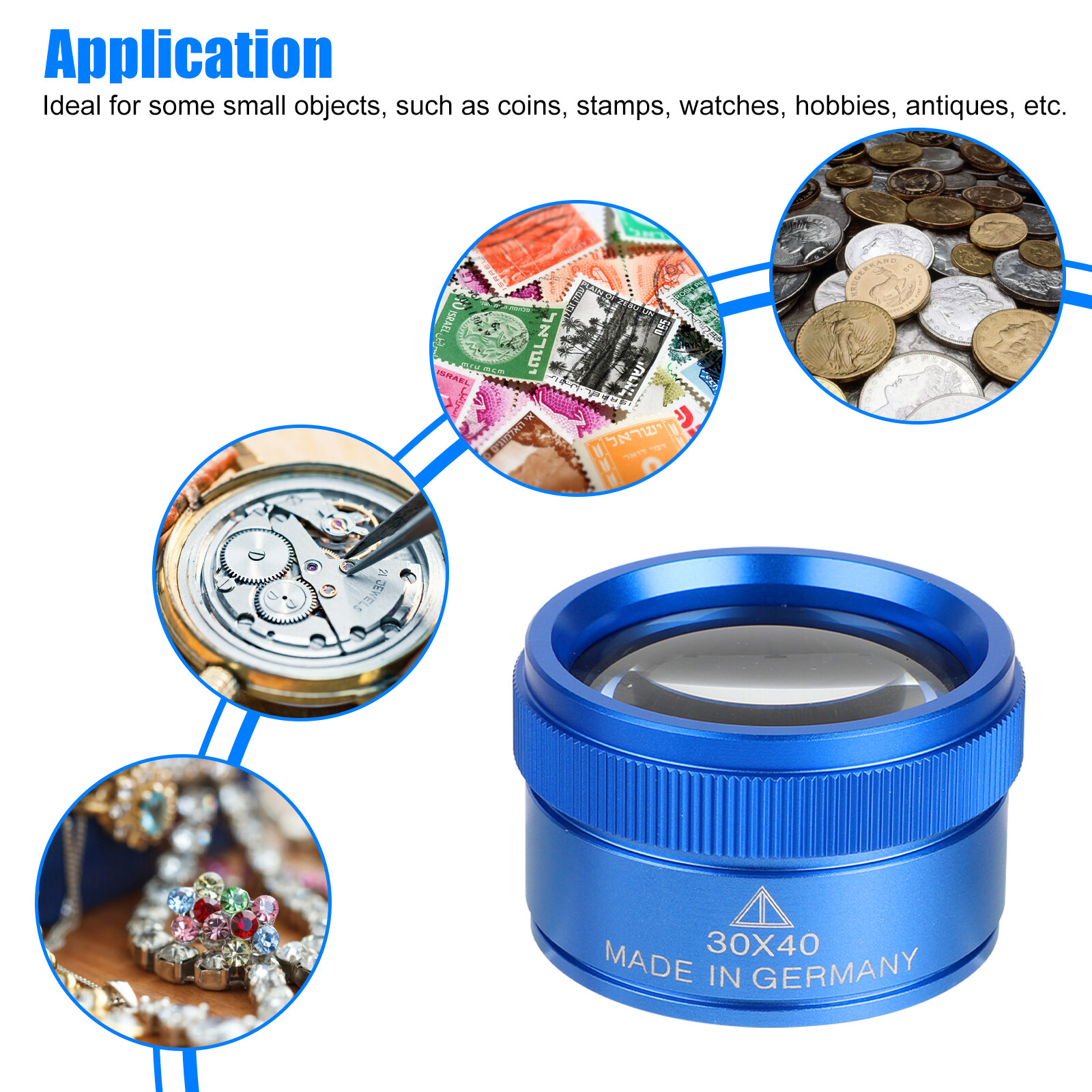 30x Pocket Magnifying Glass Eye Loop Optical Magnifier Jewelry Watch Repair Tool