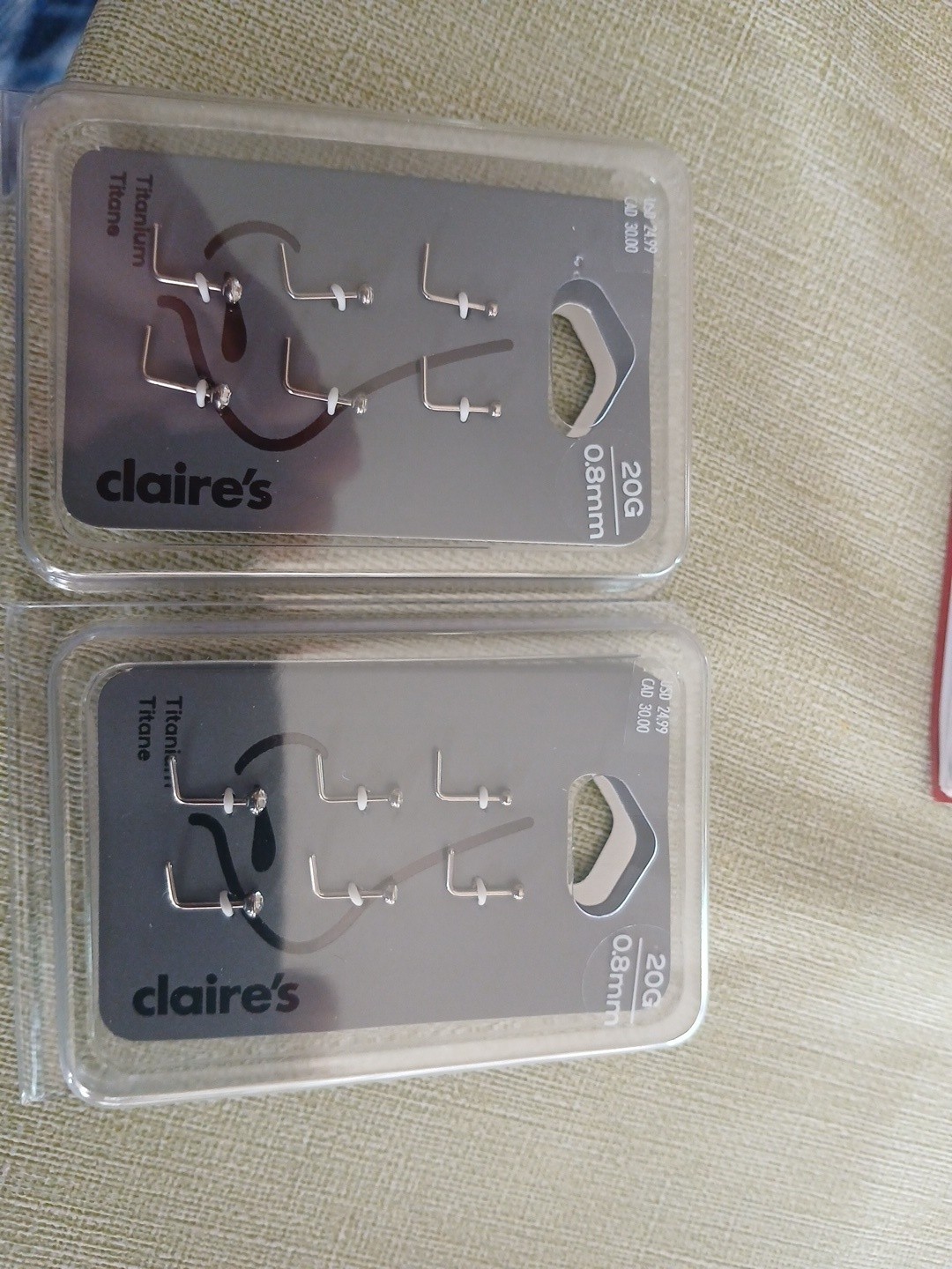 Lot Of (2) 6-pack Claire’s Jewelry 20g/0.8 MM MSRP/lot $50 Free Shipping NWT