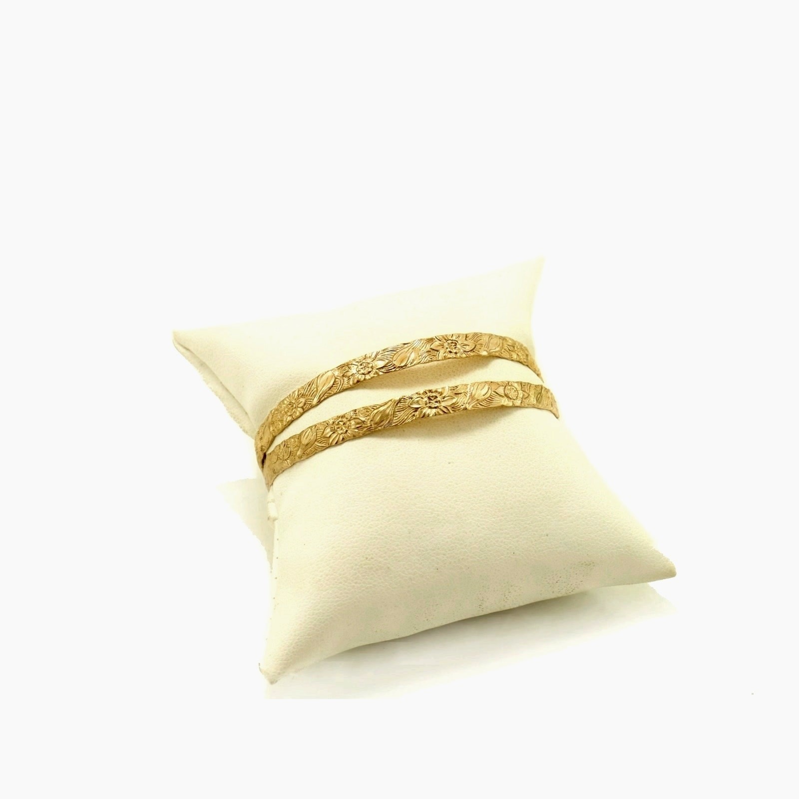 Vintage Bangle Set – Floral Etched Pair of Bangles for Small Adult Wrists -Teens