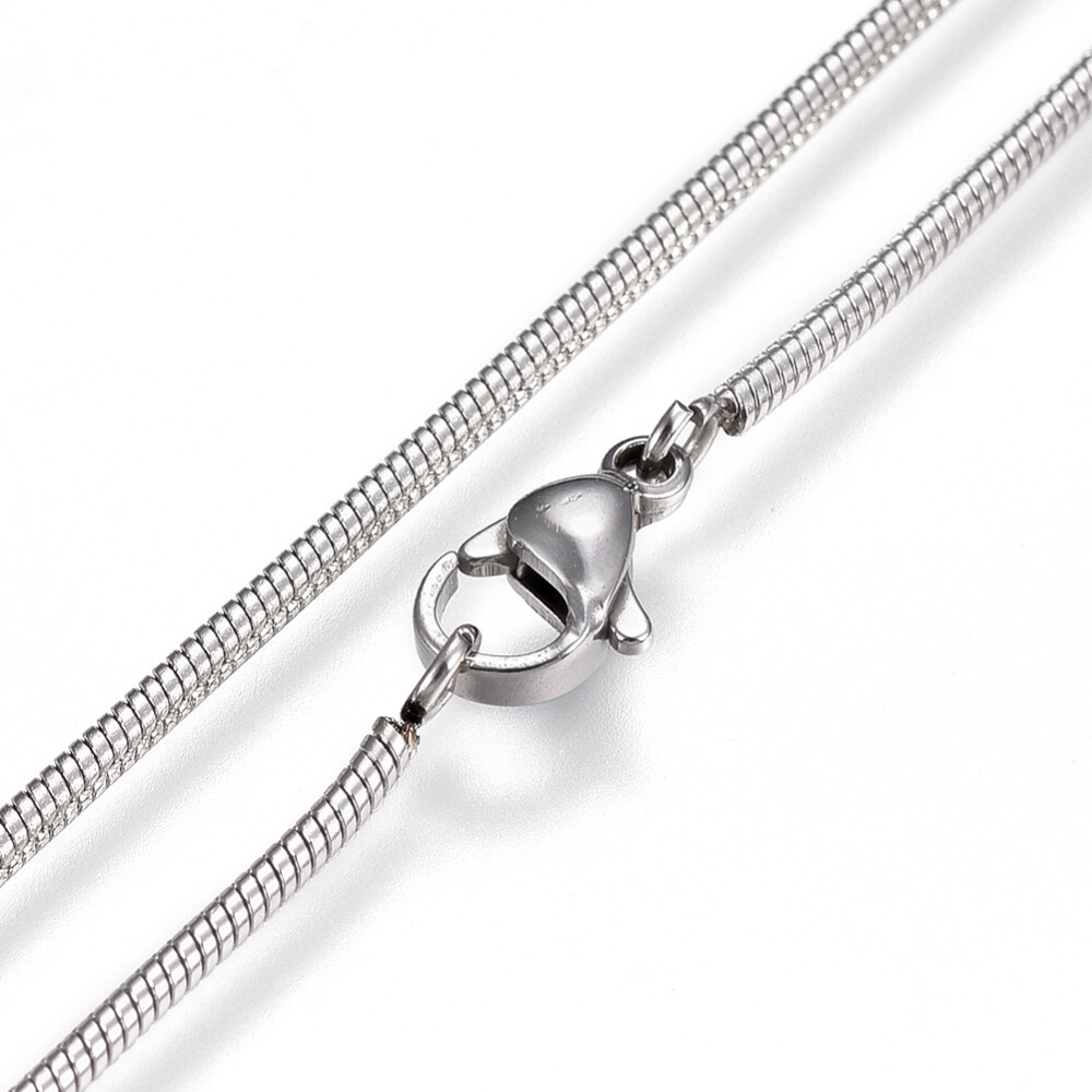 Adjustable Stainless Steel Necklace Slider Bead Anchor Pendant Silver 28″ A212