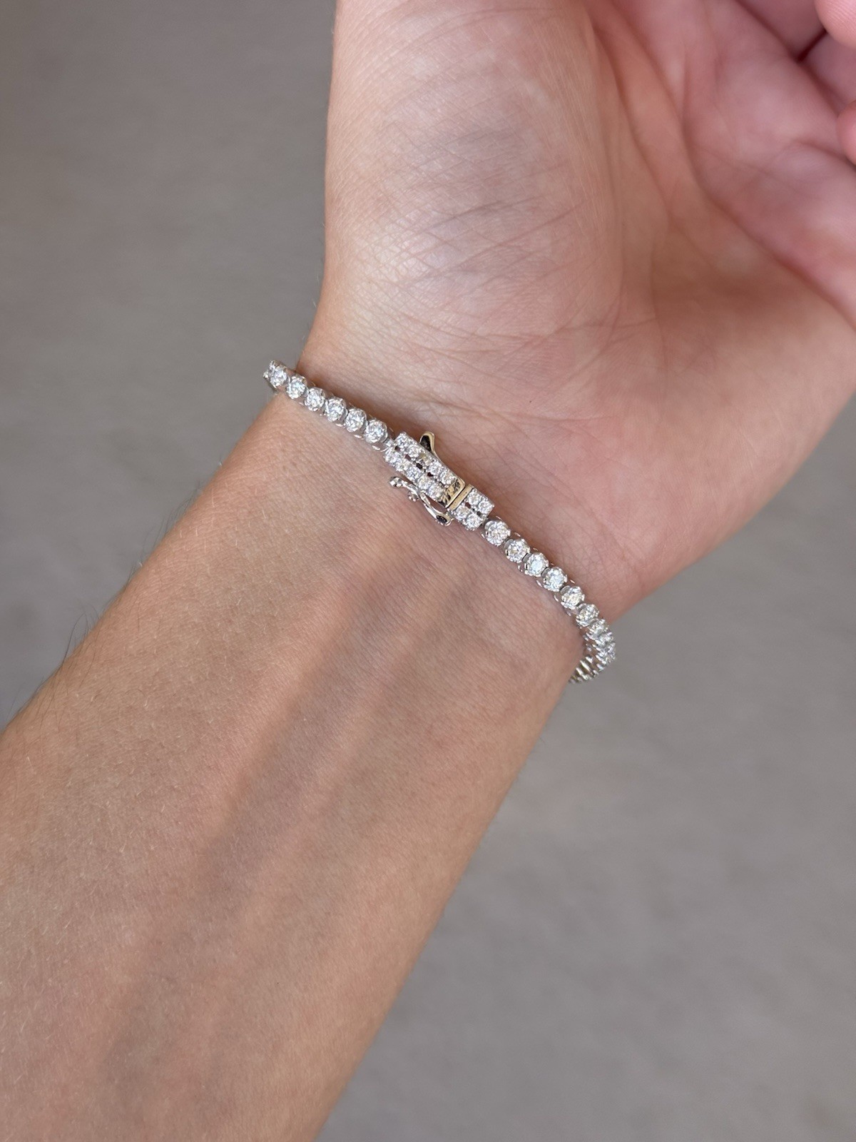 Sterling Silver 925 2.25MM 7″ Real moissanite Tennis bracelet GRA Ceritfied