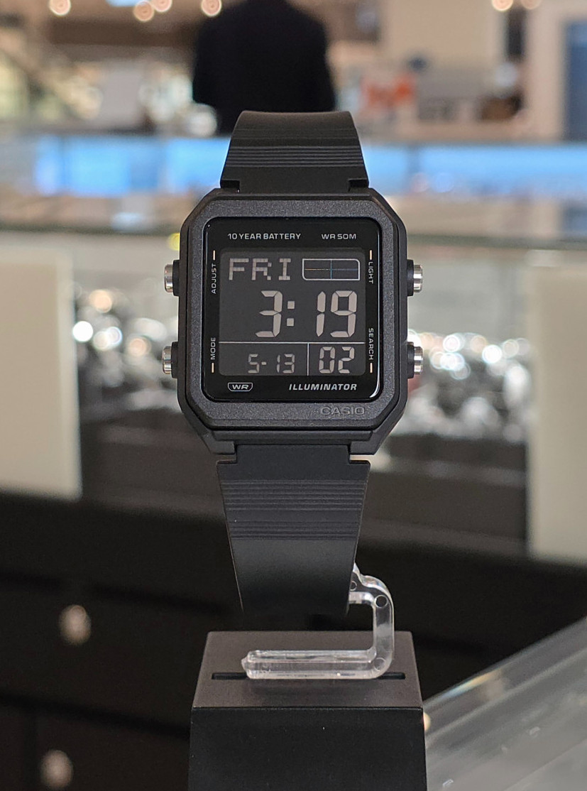 Casio W-221H-1BVDF Black Digital Watch World Time 50M 10-Year Battery