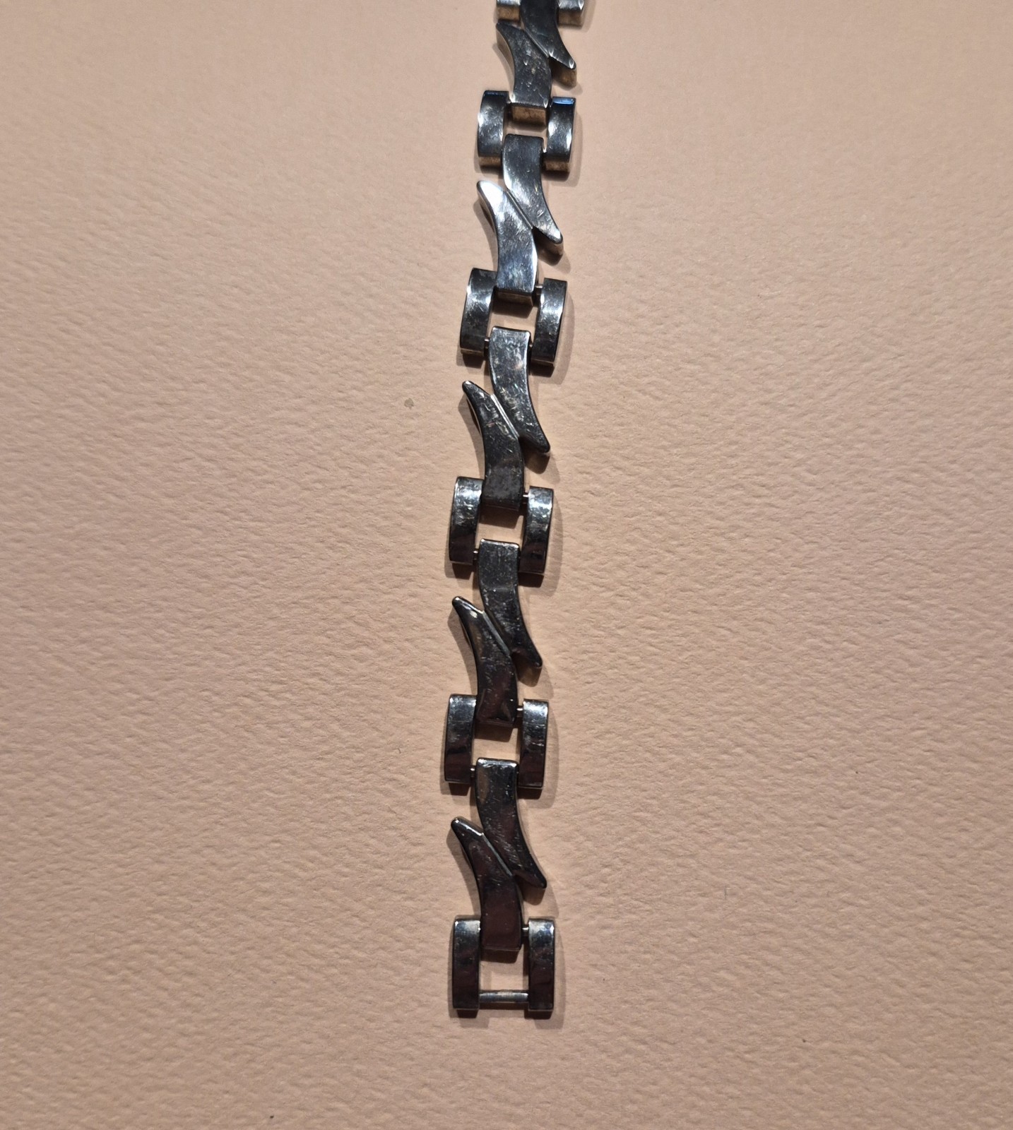 Sterling Silver 925 wheat/flame Link Bracelet 3/8″ Wide 7″ Long 25g