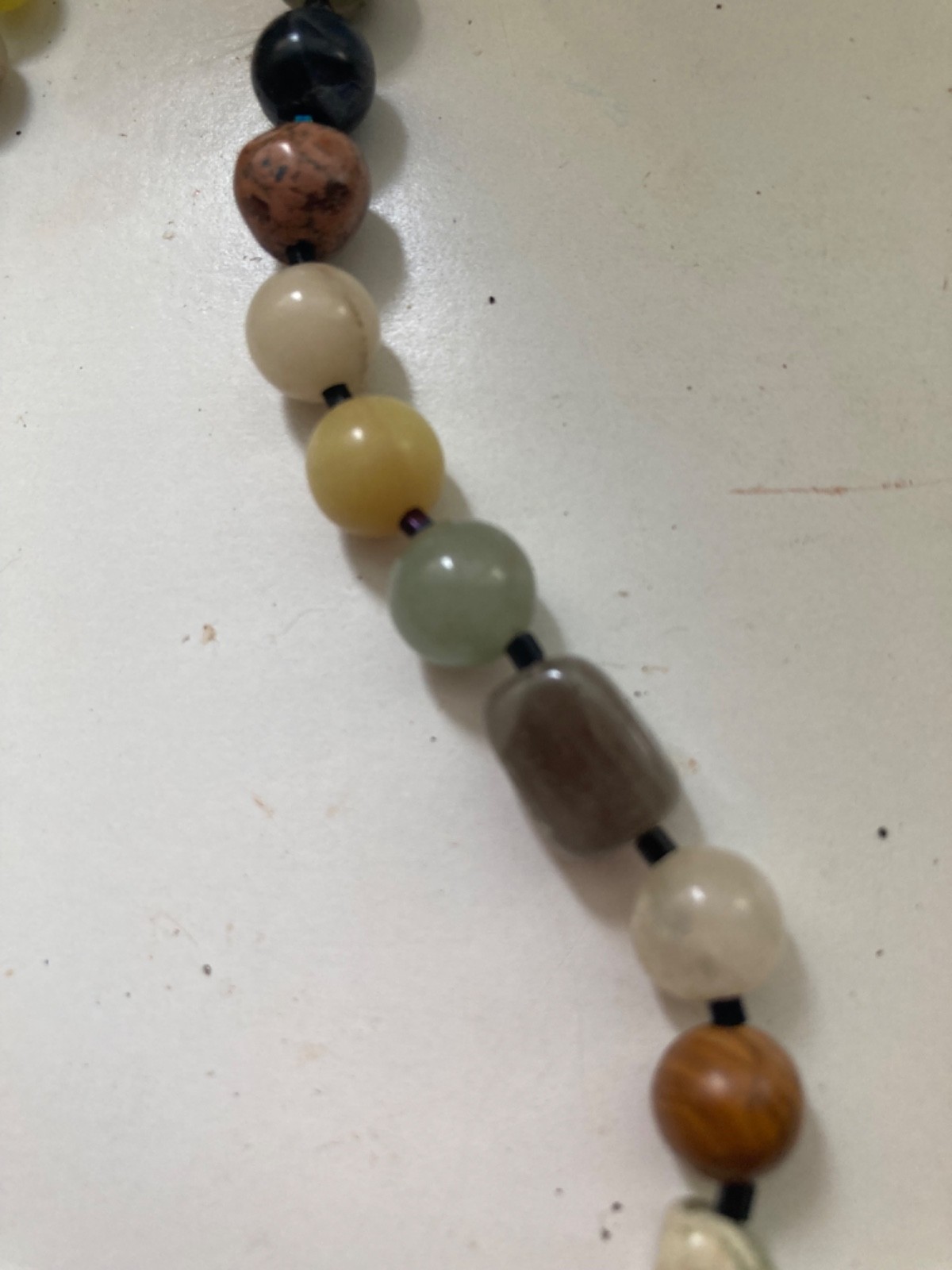 SEMI PRECIOUS GEMSTONE 2 STRAND NECKLACE VINTAGE