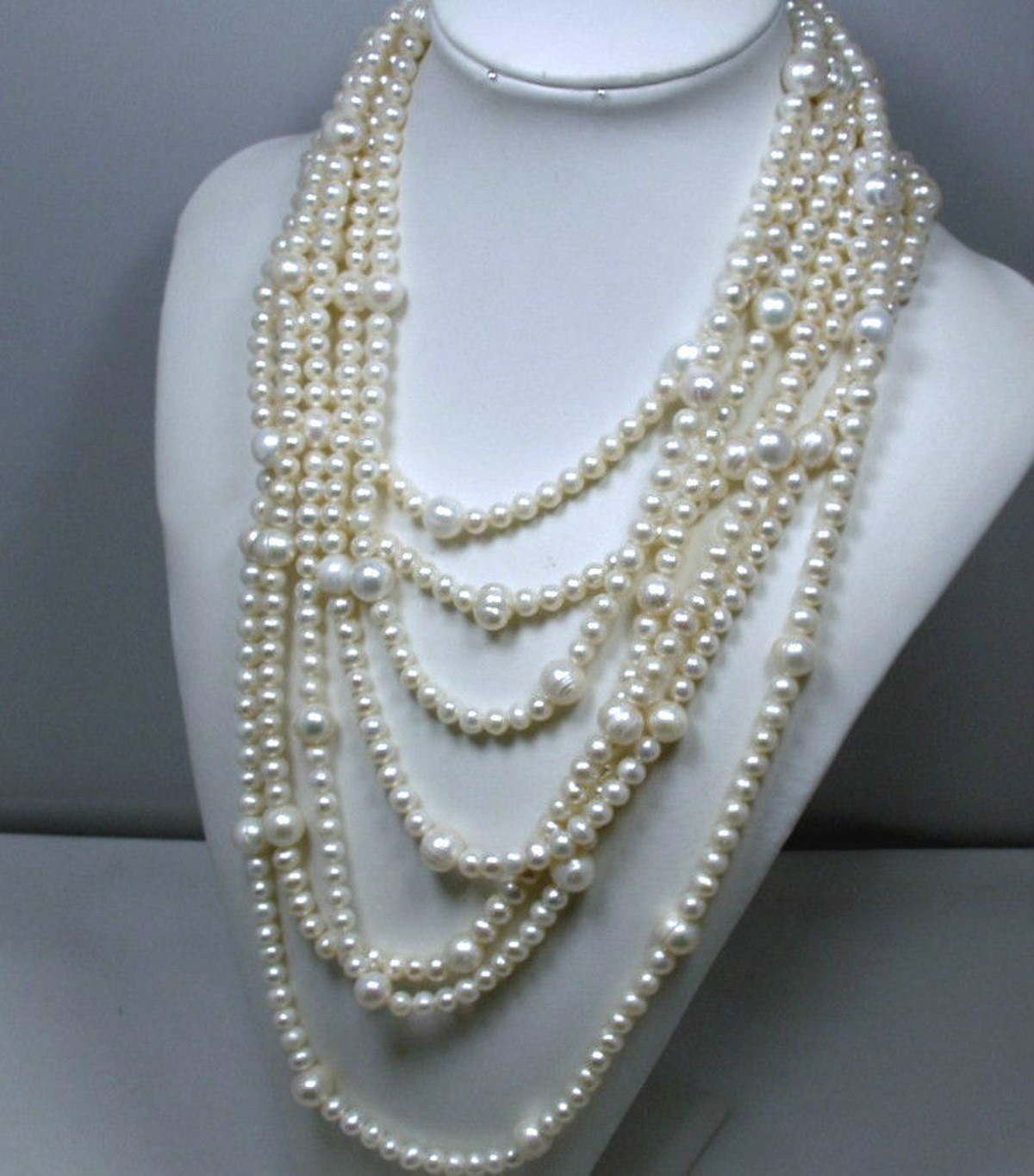 170″ Wonderful Natural South Sea White Cultured Pearl Necklaces 8-9MM 10-11MM